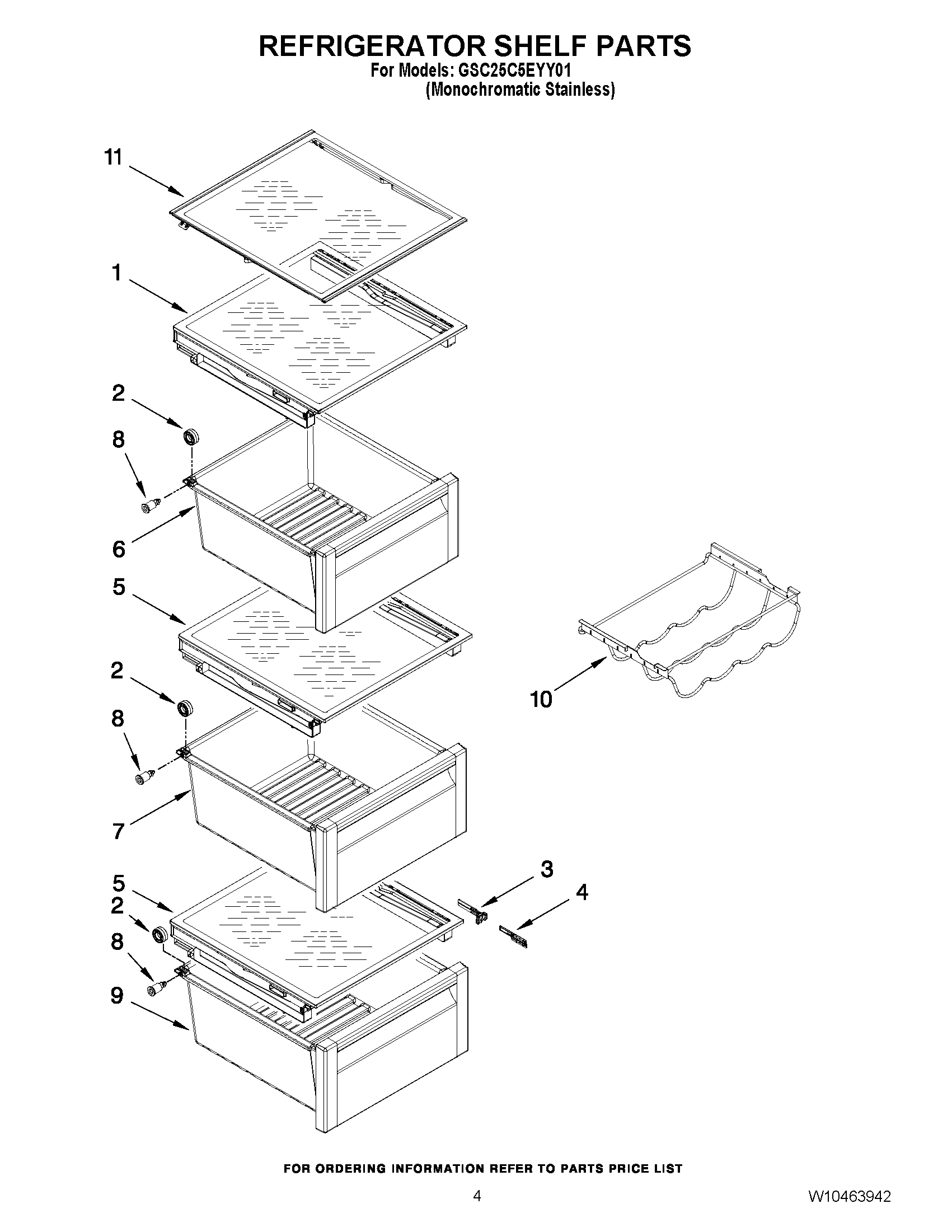 03 - REFRIGERATOR SHELF PARTS