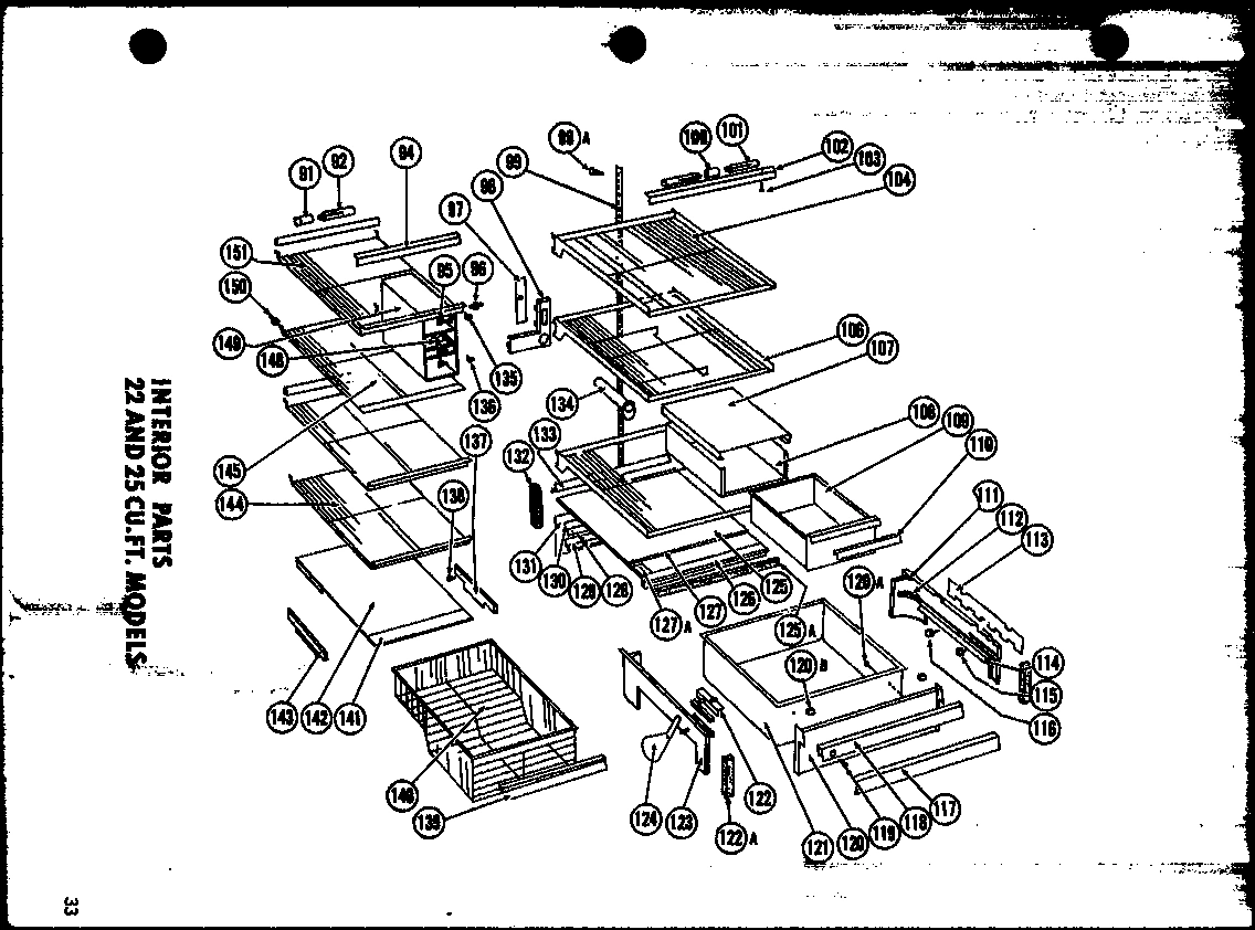 02 - INTERIOR PARTS 22 AND 25 CU. FT. MODELS