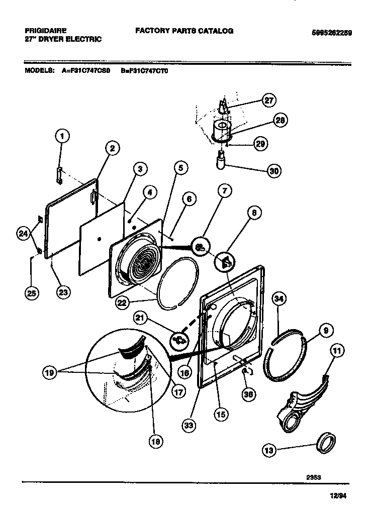 03 - DOOR, FRONT PANEL, LINT FILTER