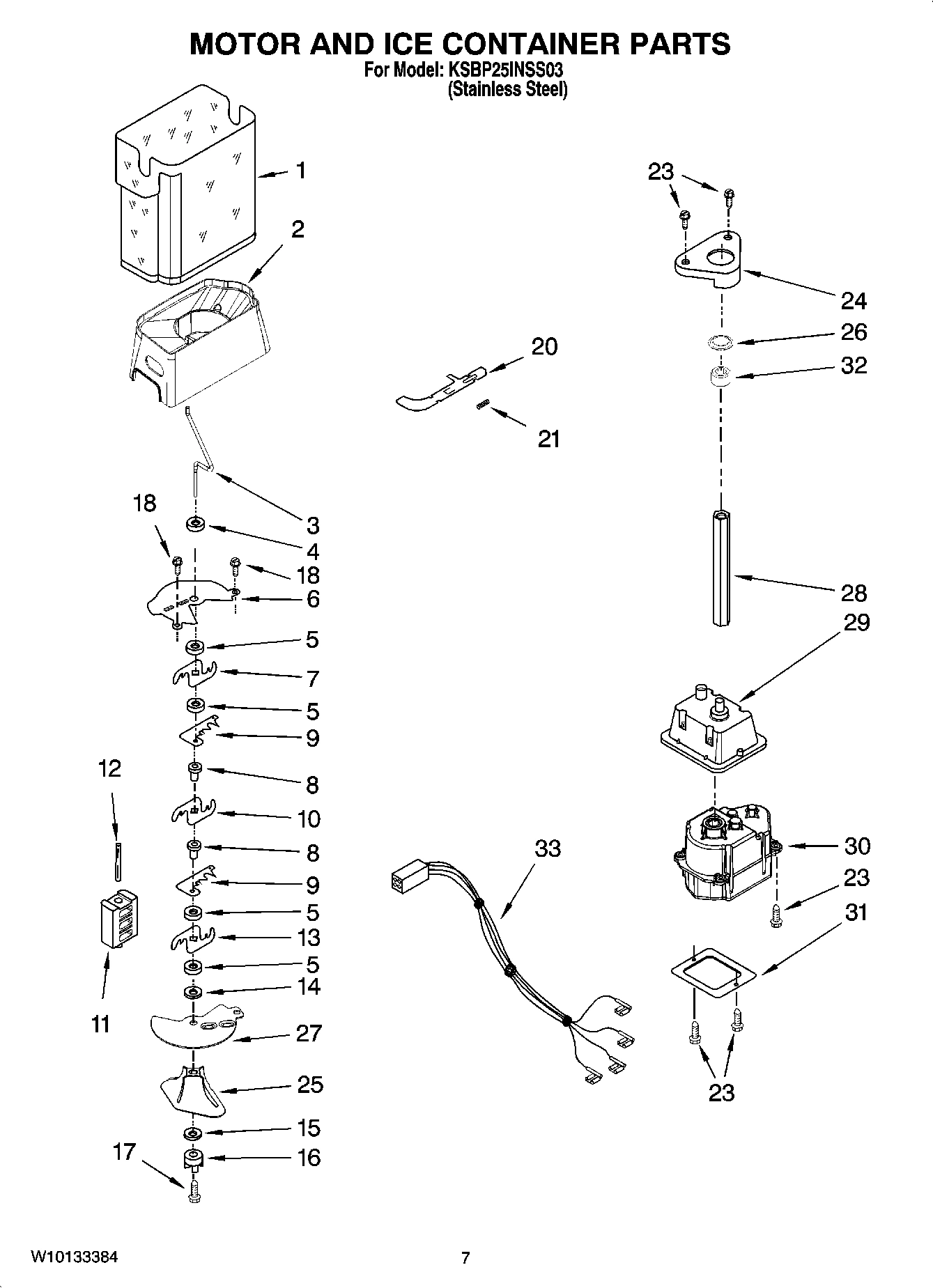 05 - MOTOR AND ICE CONTAINER PARTS