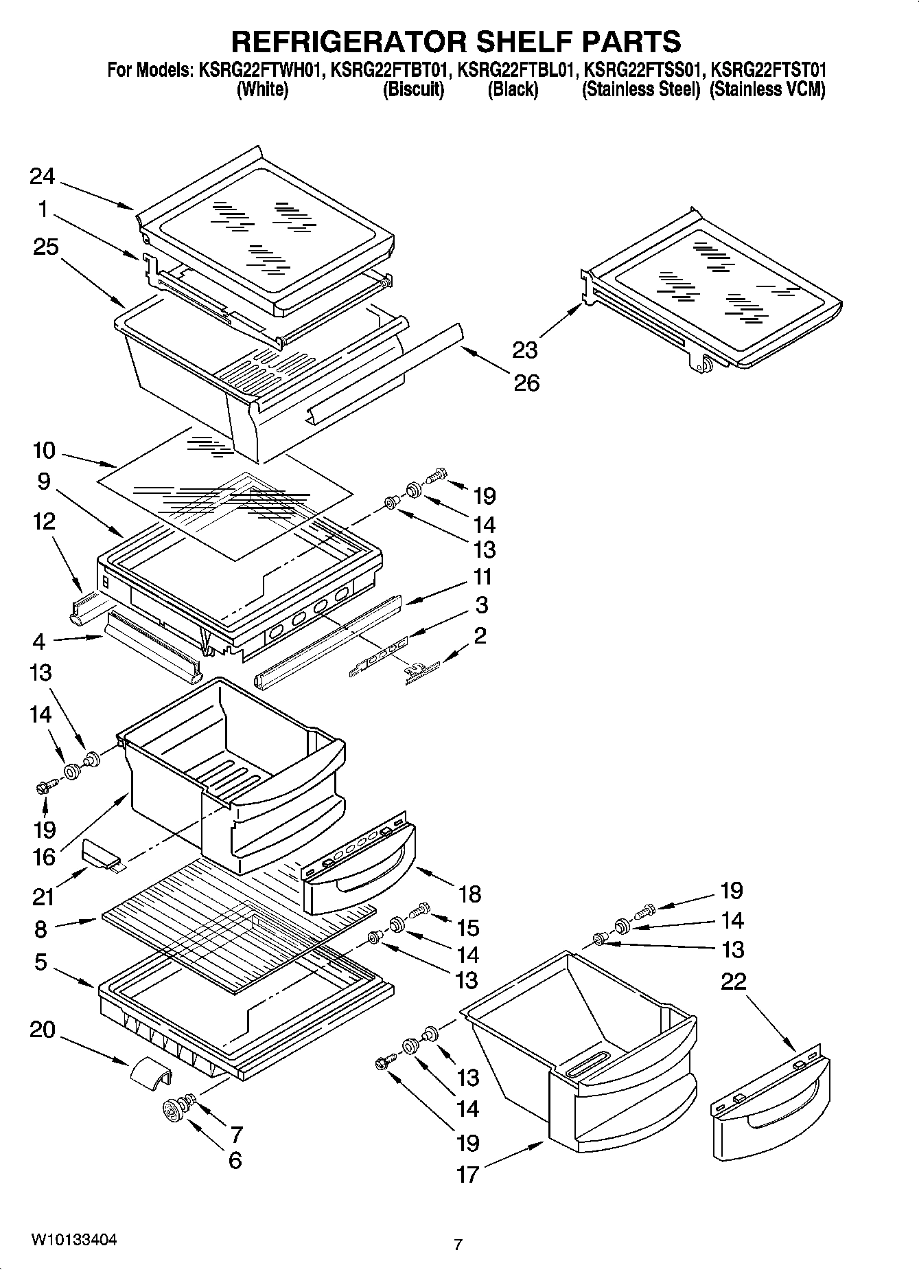 05 - REFRIGERATOR SHELF PARTS