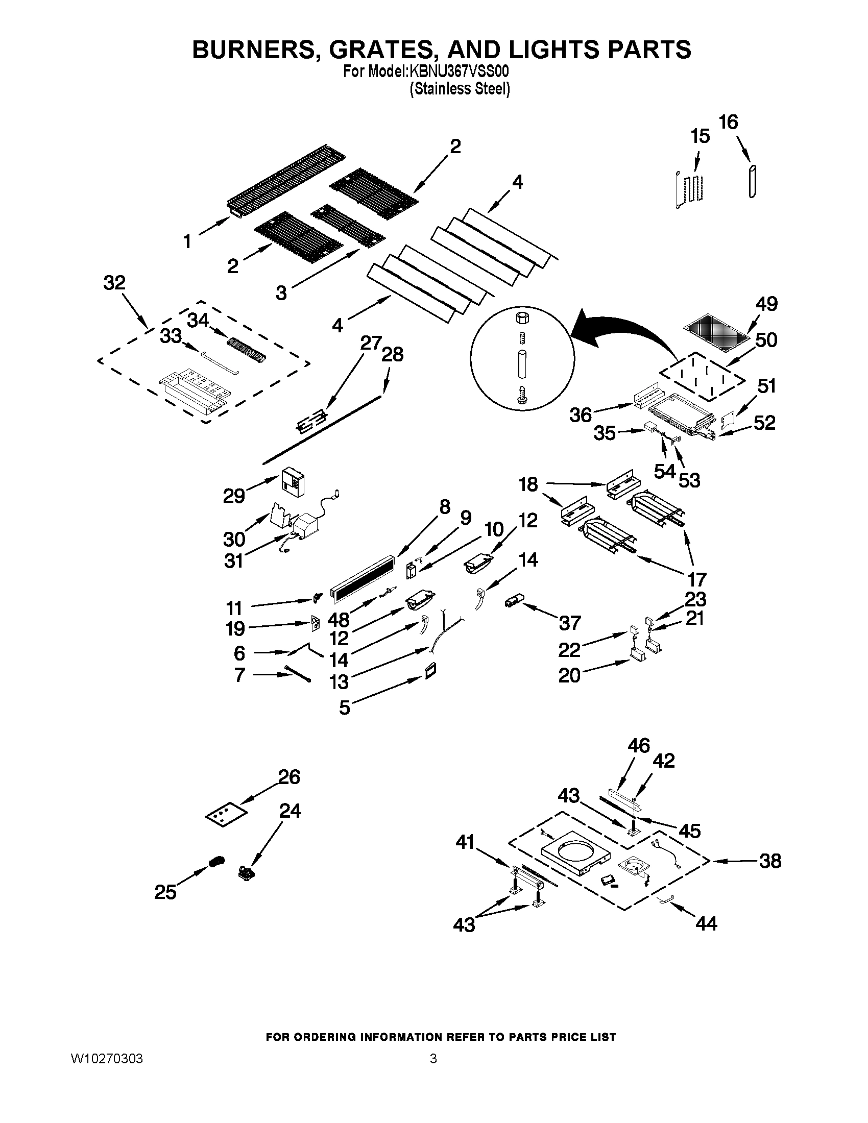 02 - BURNERS, GRATES, AND LIGHTS PARTS