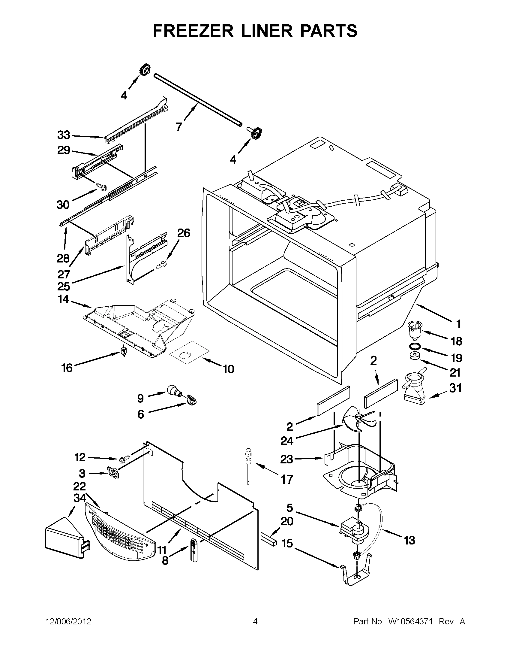 02 - FREEZER LINER PARTS