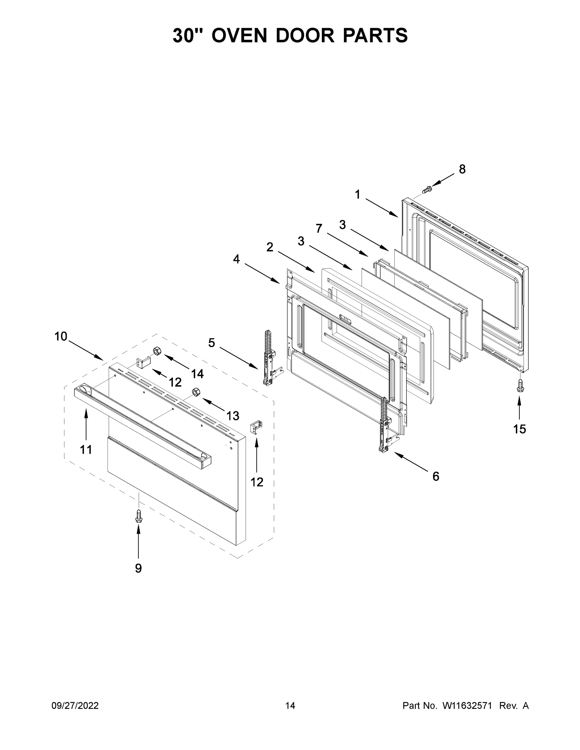 08 - 30" OVEN DOOR PARTS