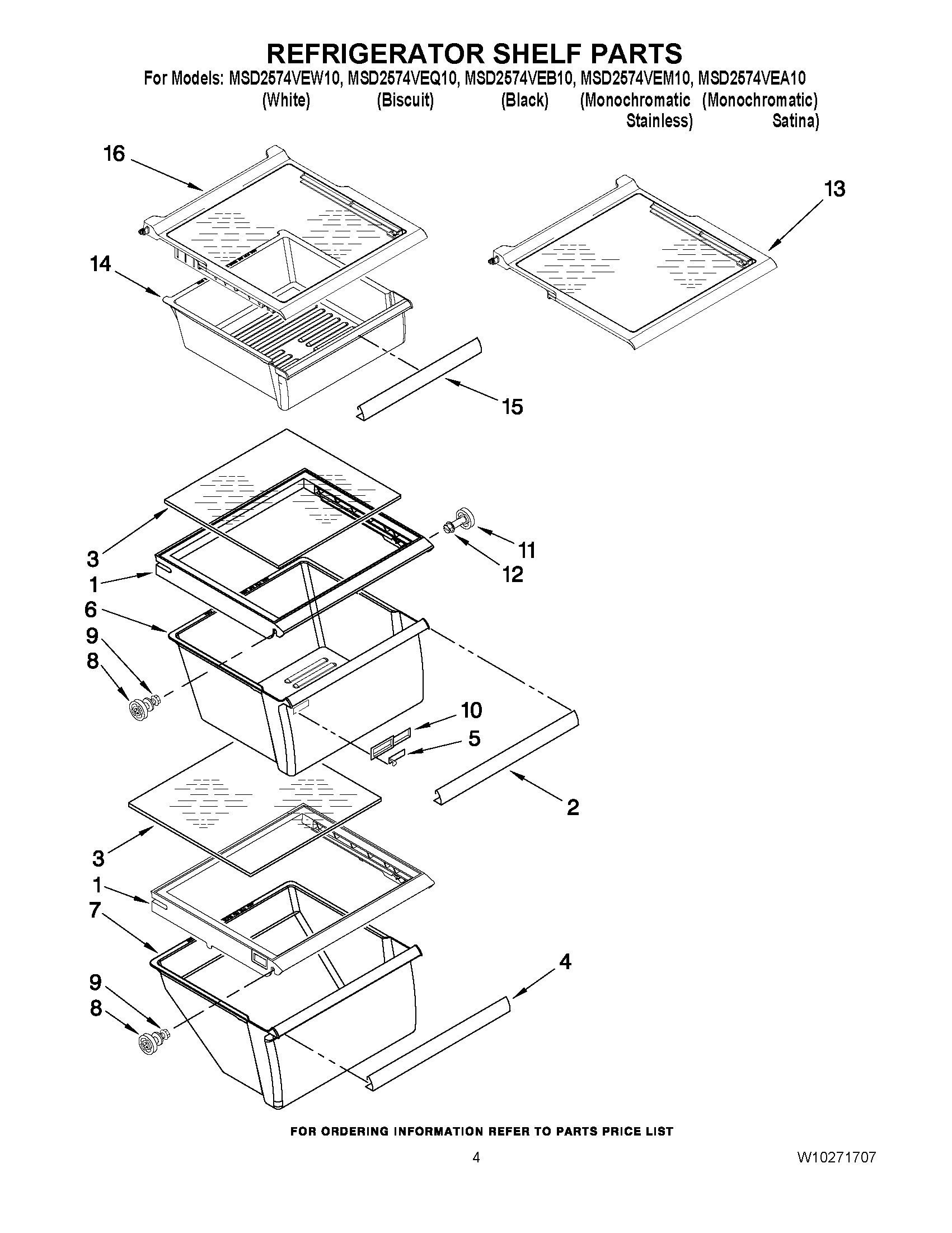 03 - REFRIGERATOR SHELF PARTS