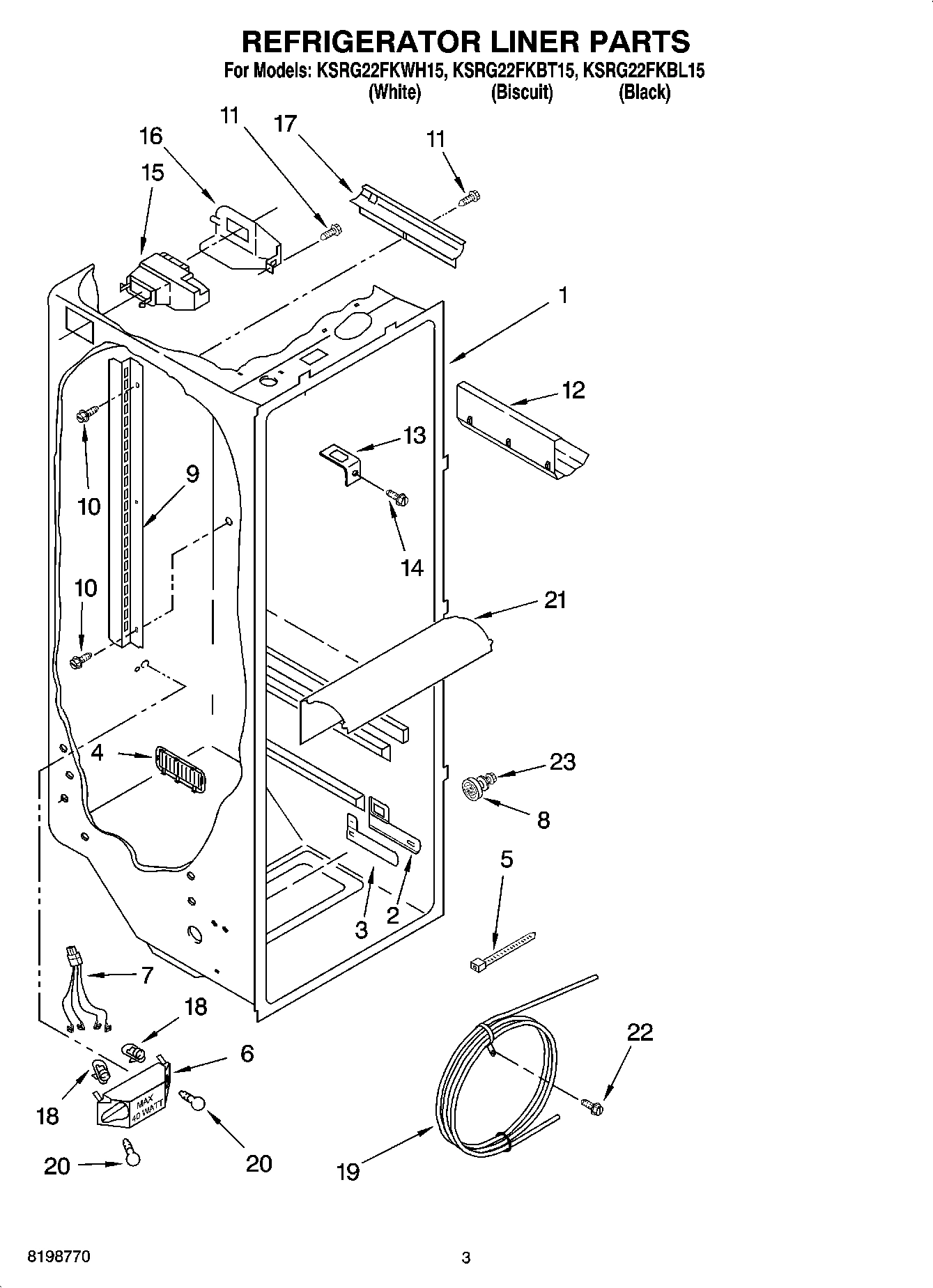 02 - REFRIGERATOR LINER PARTS