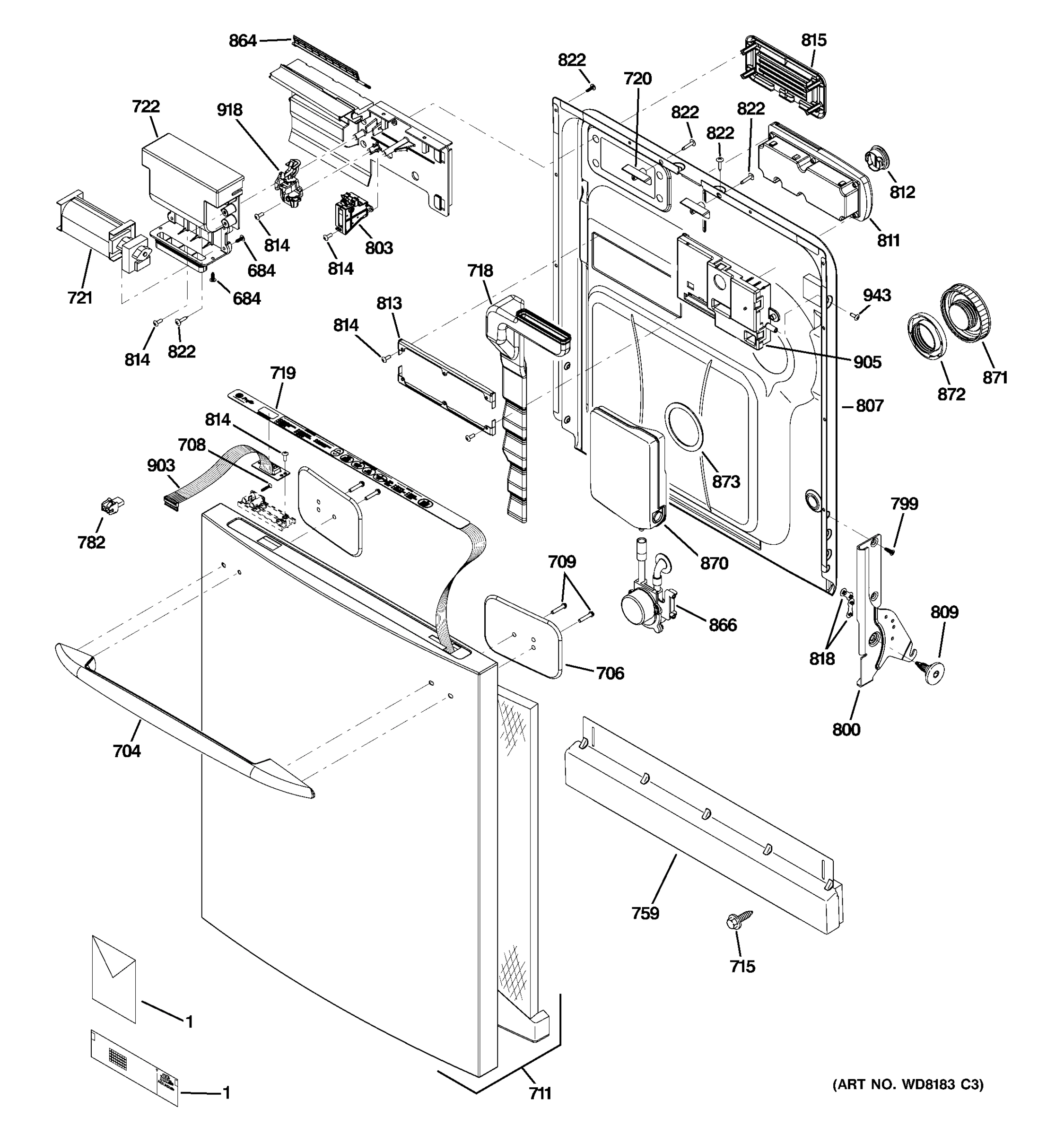 ESCUTCHEON & DOOR ASSEMBLY