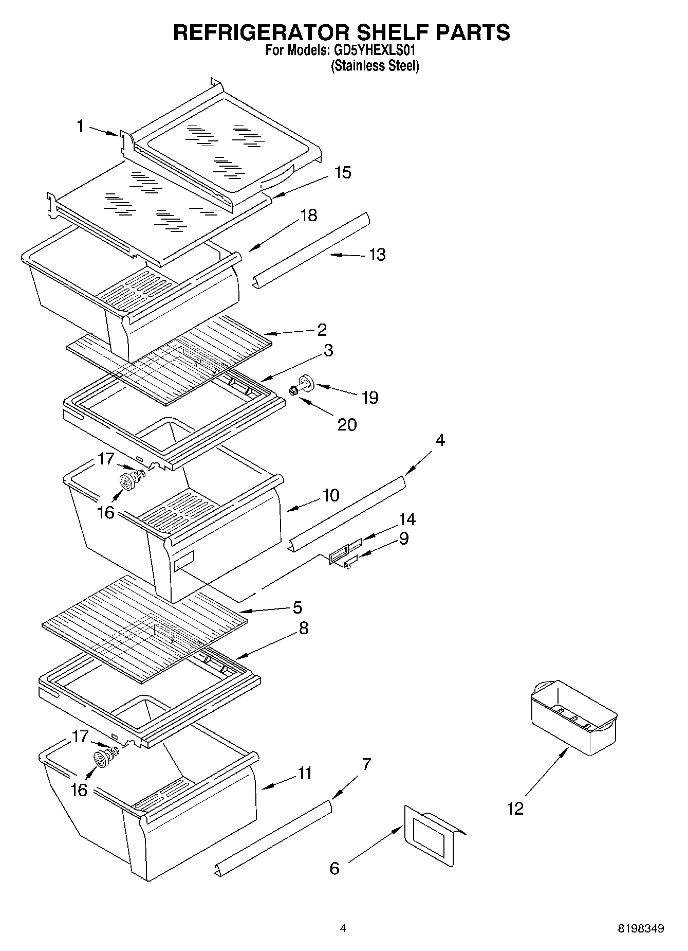 03 - REFRIGERATOR SHELF PARTS
