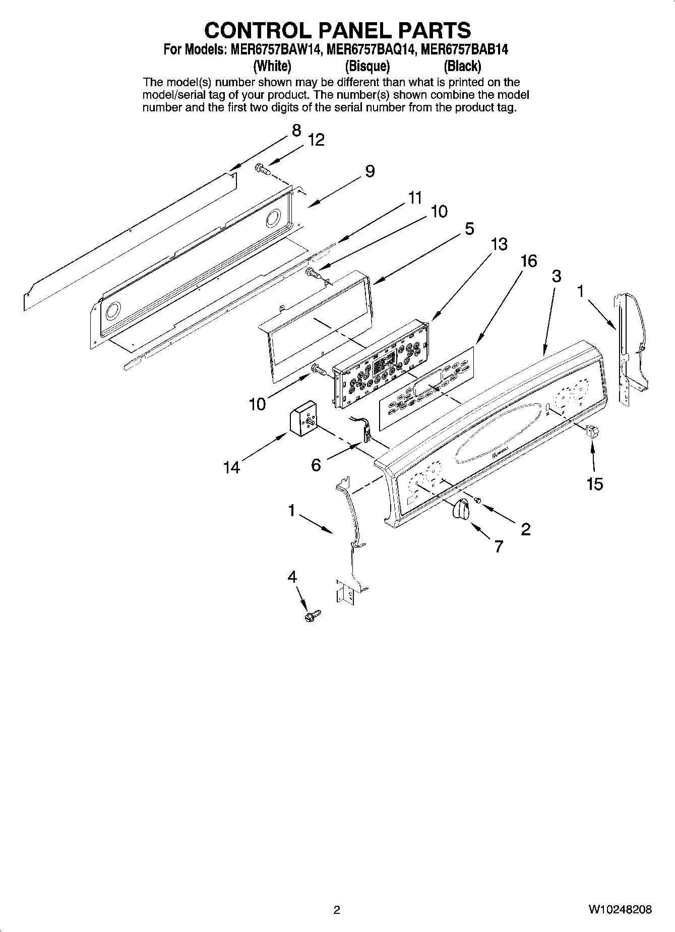 02 - CONTROL PANEL PARTS