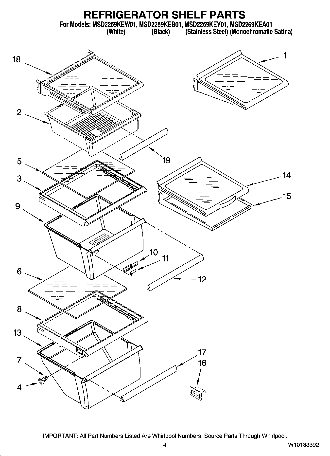 03 - REFRIGERATOR SHELF PARTS
