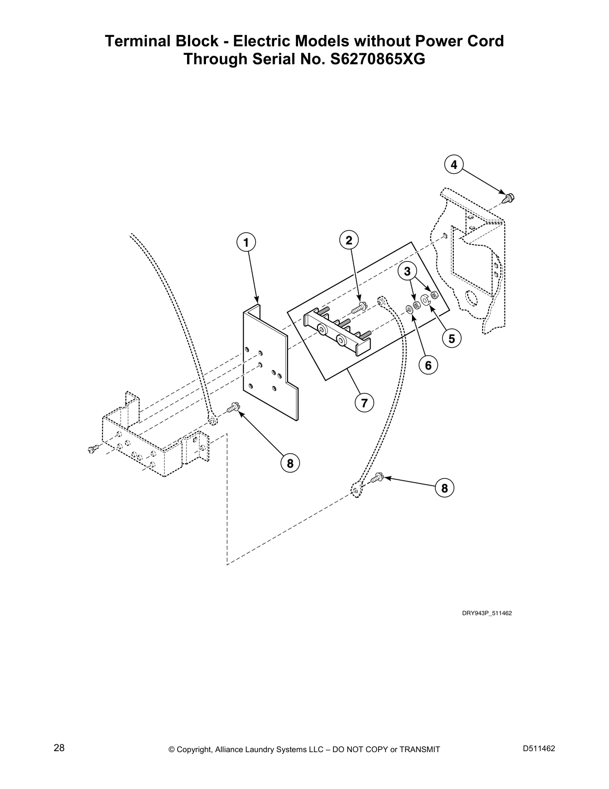 Terminal Block - Electric Models without Power Cord
Through Serial No. S6270865XG