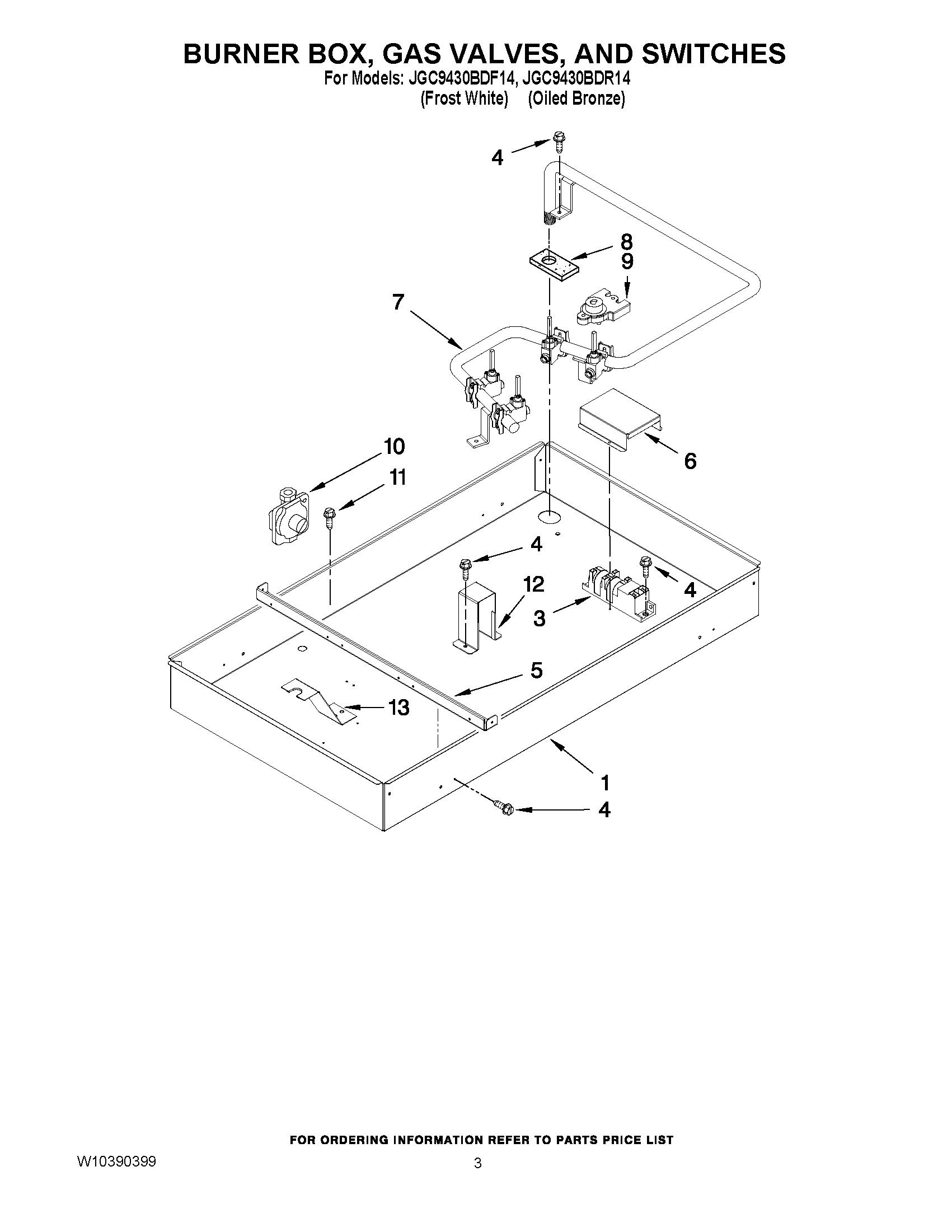 02 - BURNER BOX, GAS VALVES, AND SWITCHES