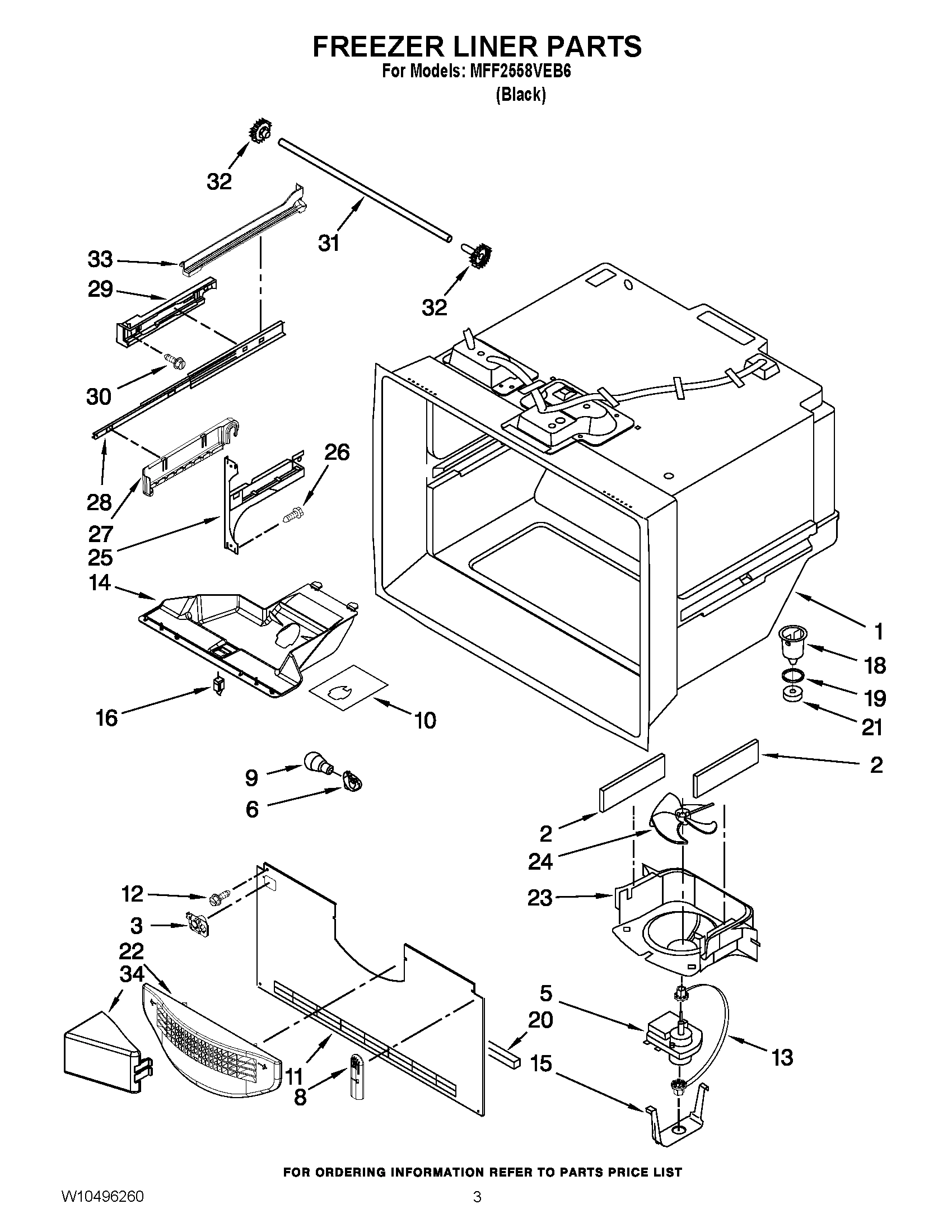 02 - FREEZER LINER PARTS