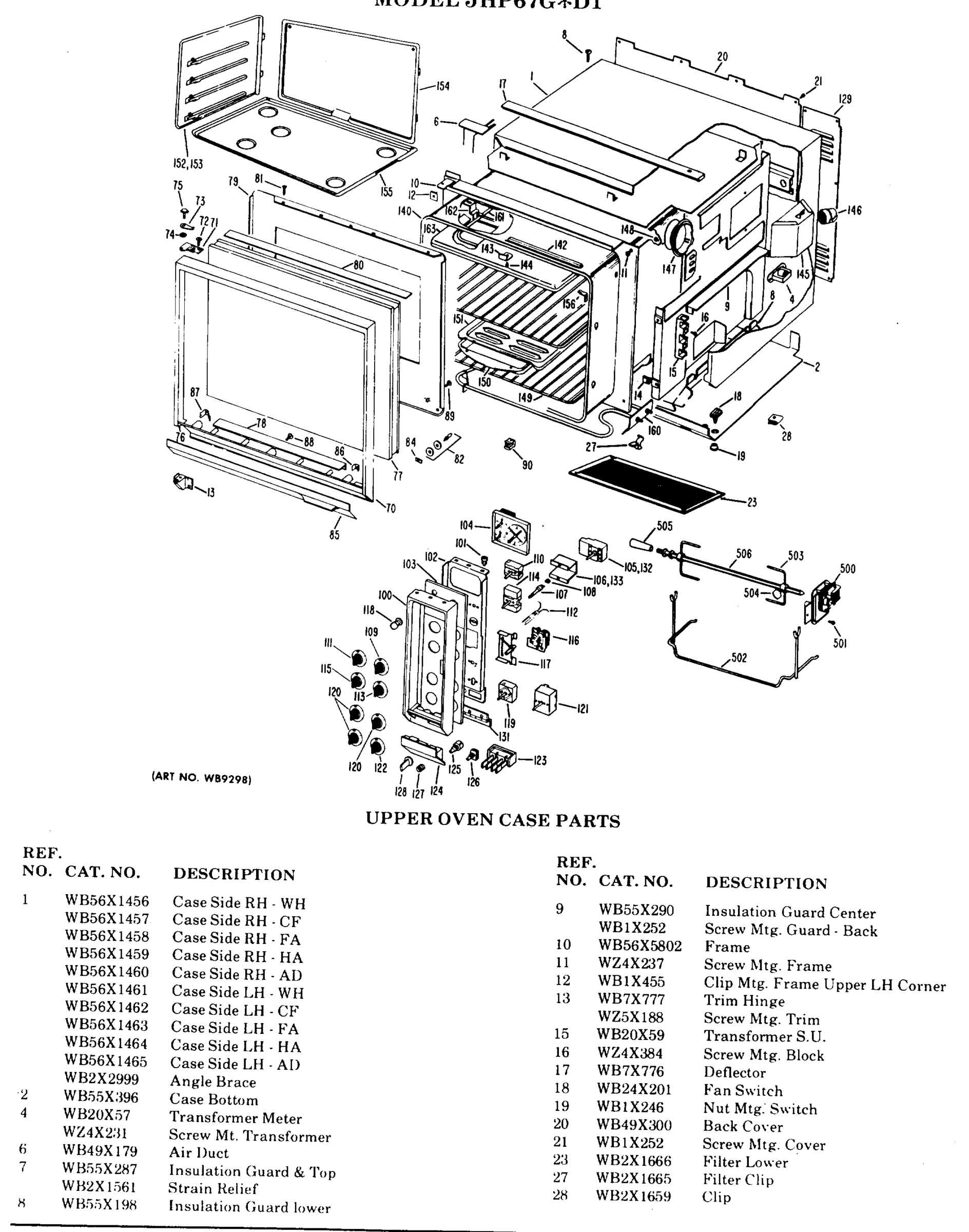 UPPER OVEN CASE PARTS