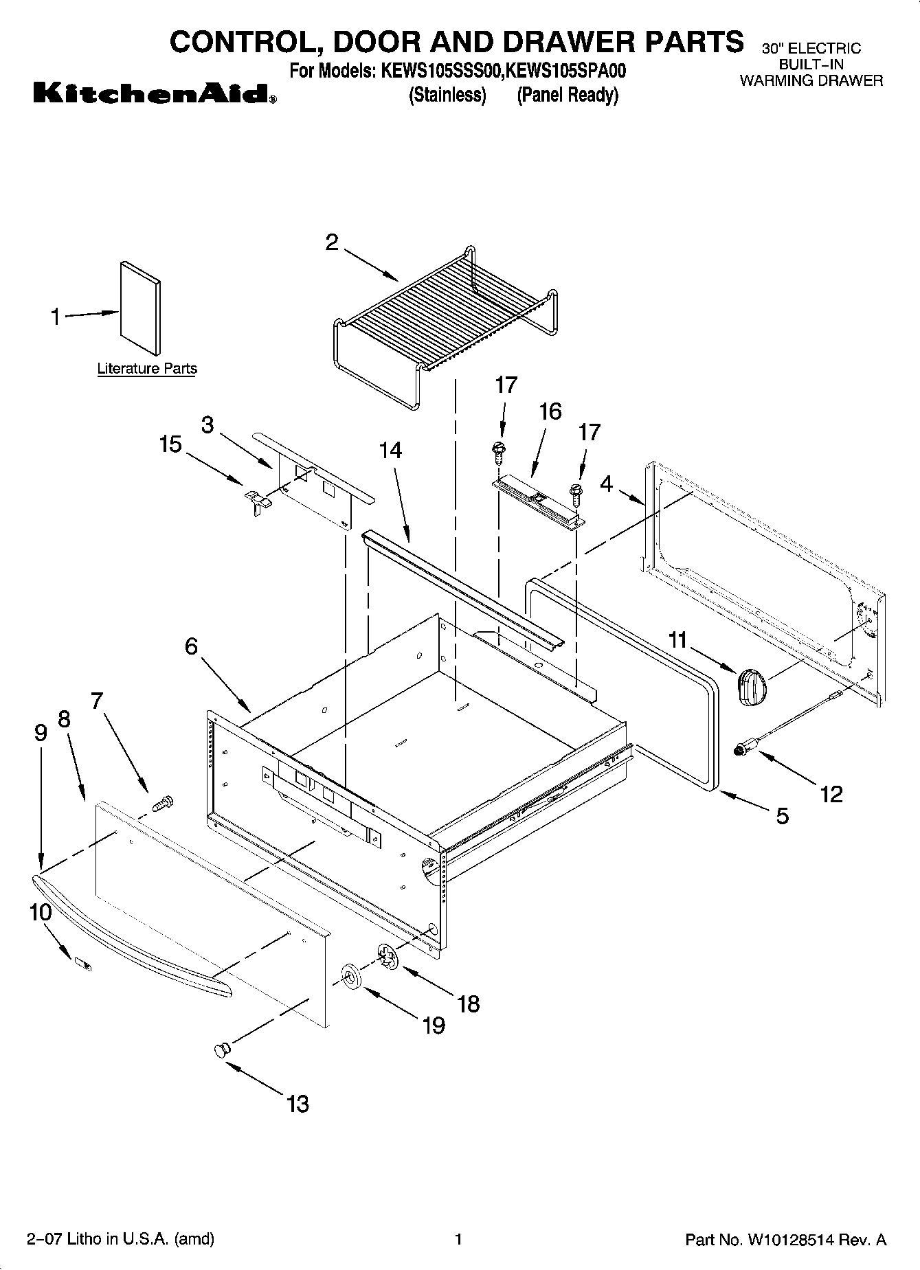 01 - CONTROL, DOOR AND DRAWER PARTS