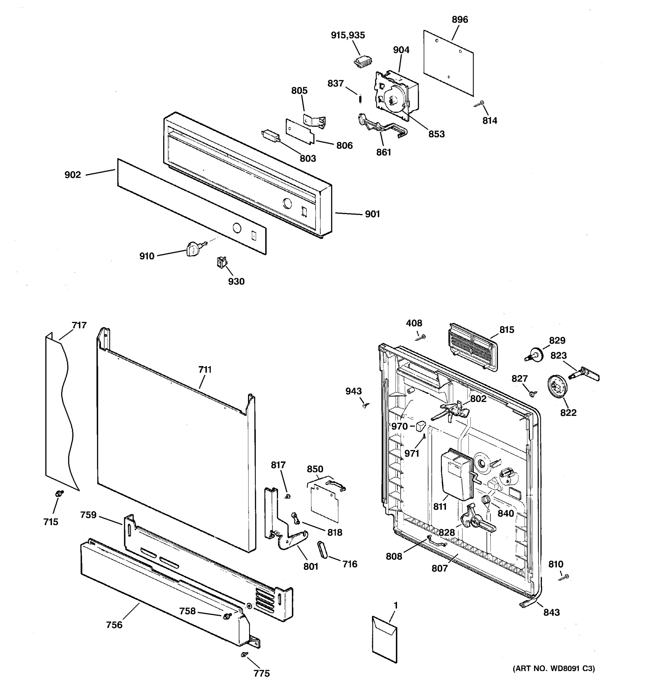 ESCUTCHEON & DOOR ASSEMBLY