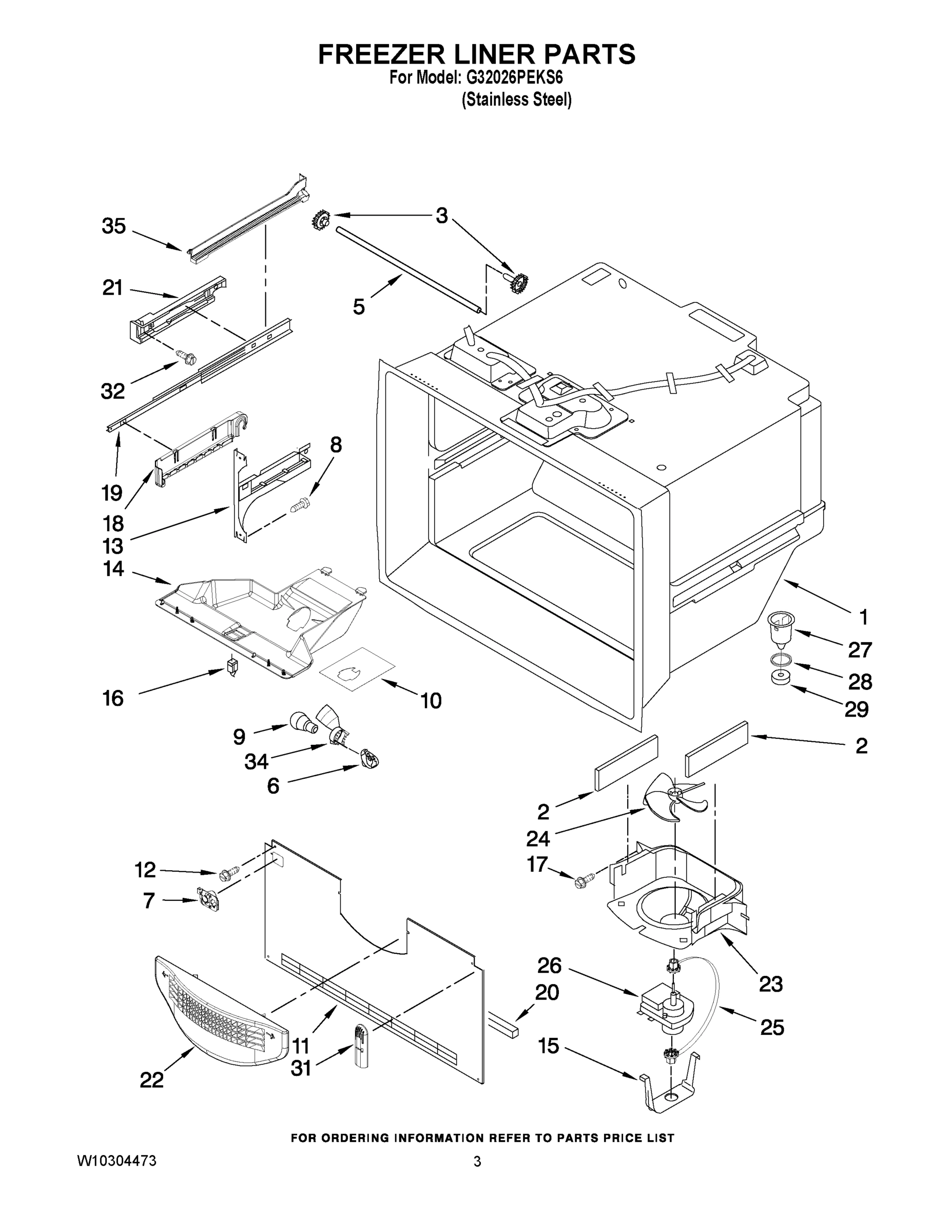 02 - FREEZER LINER PARTS