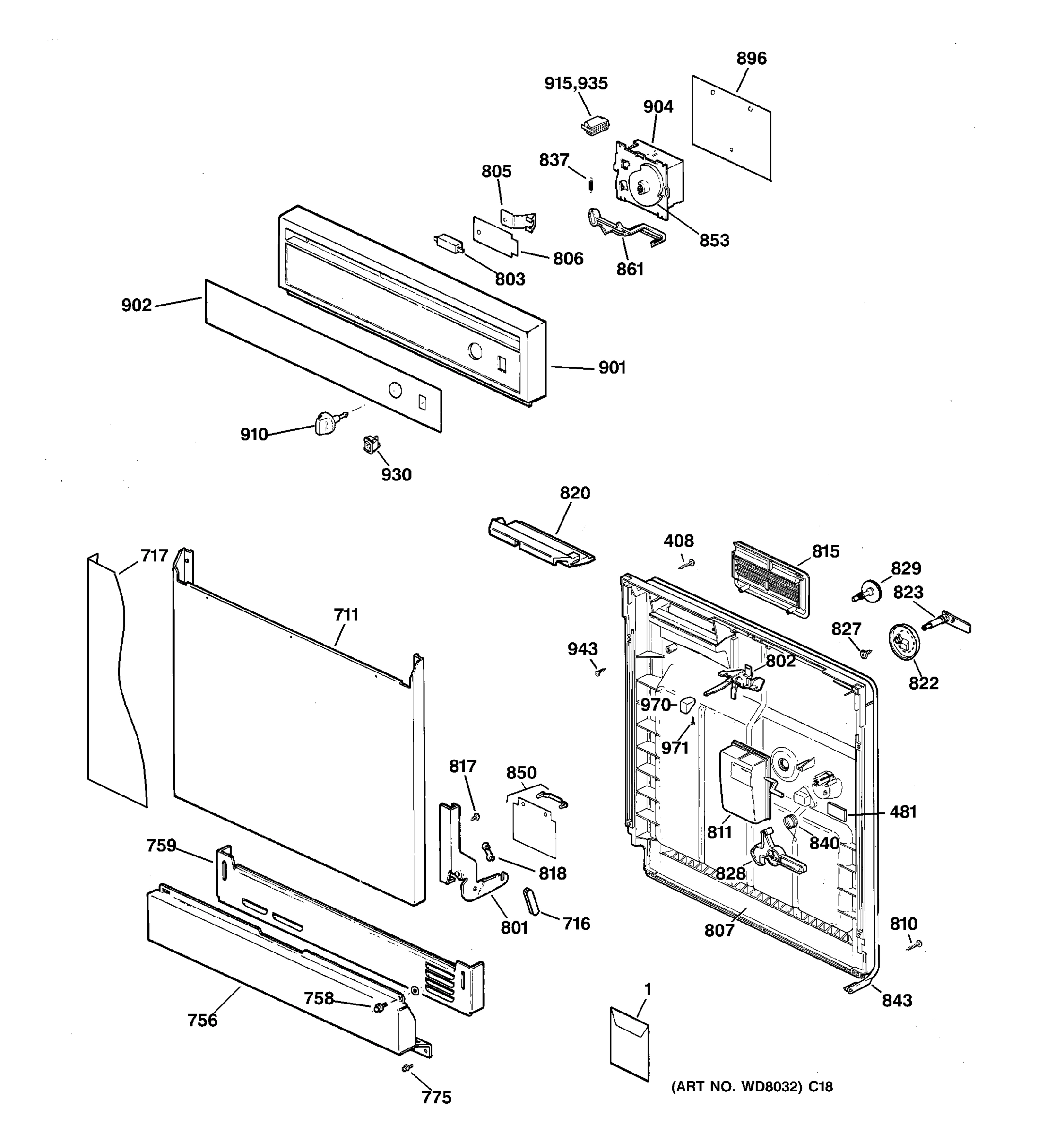 ESCUTCHEON & DOOR ASSEMBLY
