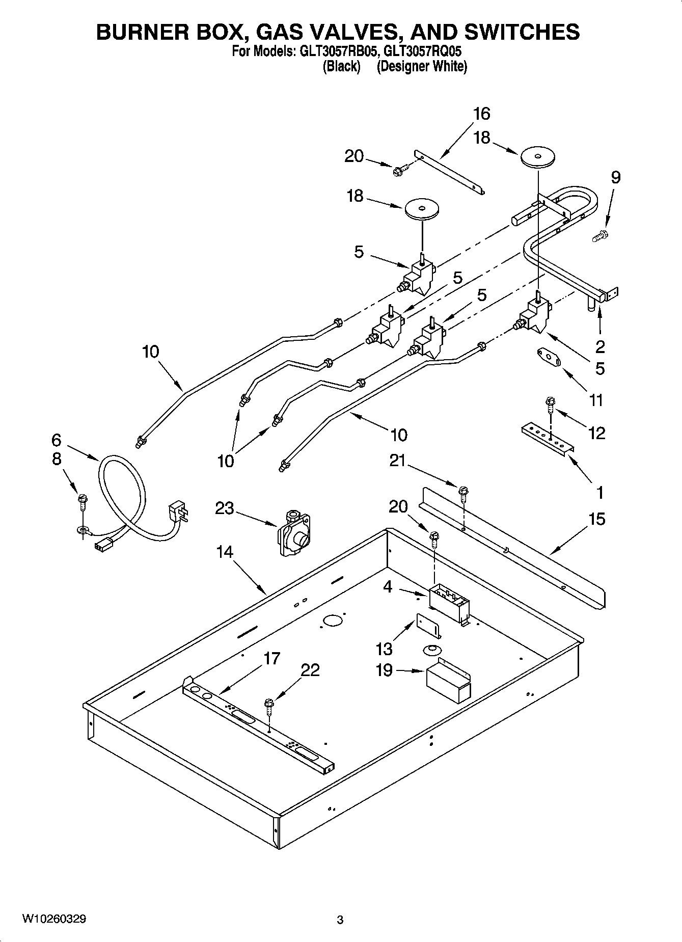 02 - BURNER BOX, GAS VALVES, AND SWITCHES