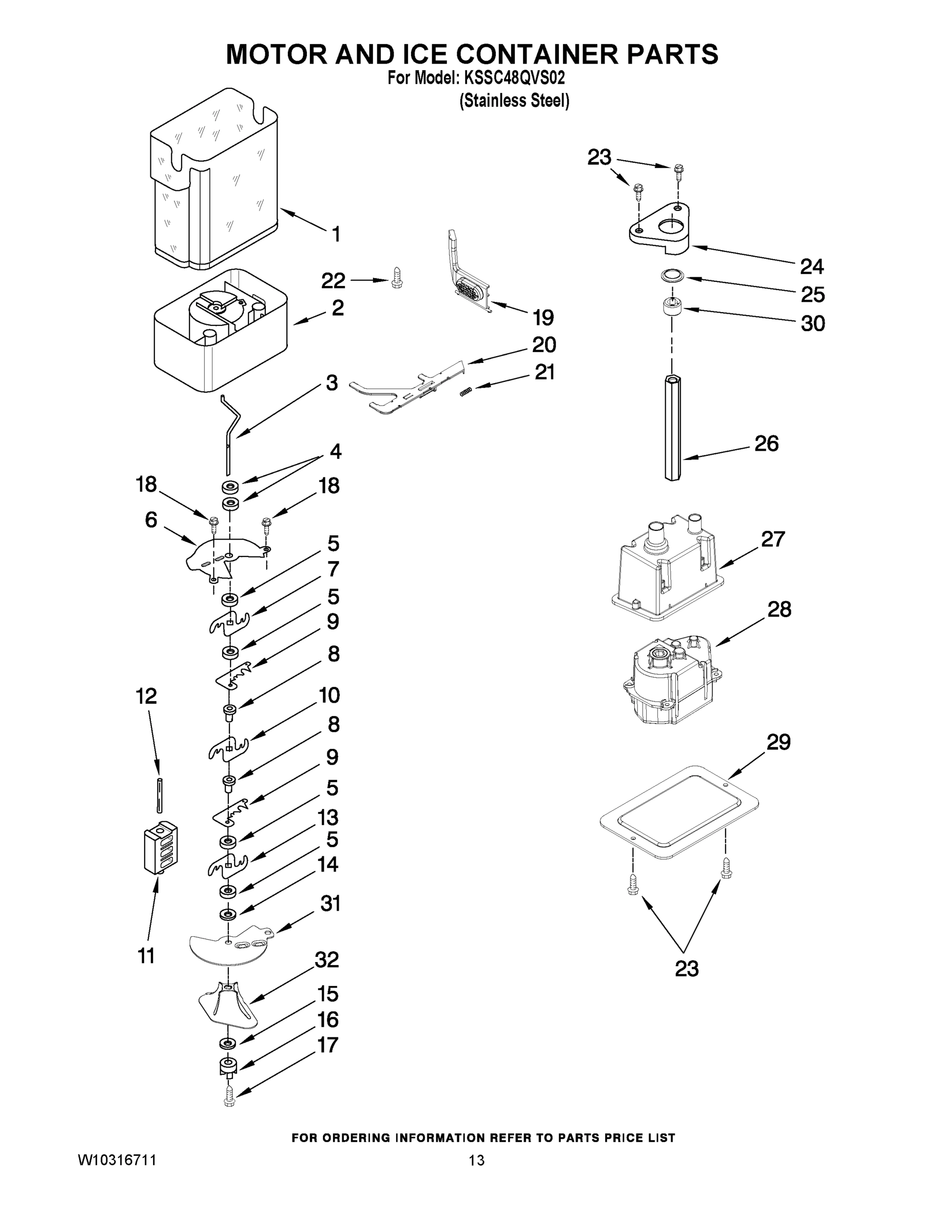 09 - MOTOR AND ICE CONTAINER PARTS