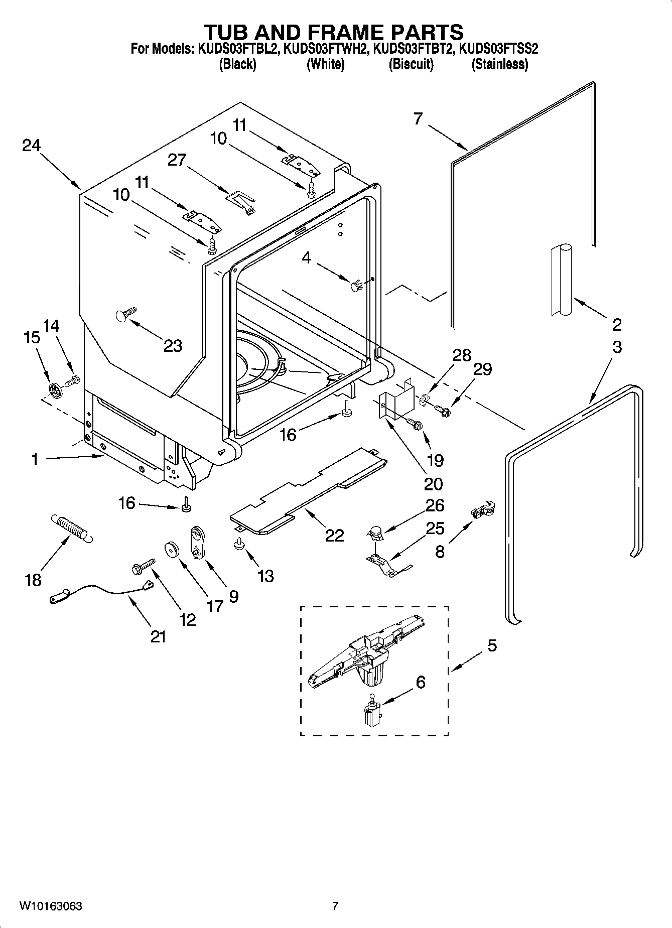07 - TUB AND FRAME PARTS