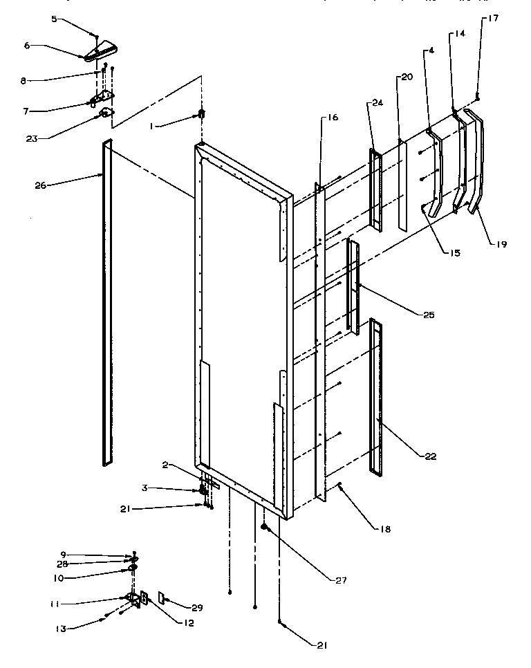 13 - REF DOOR HINGE AND TRIM PARTS