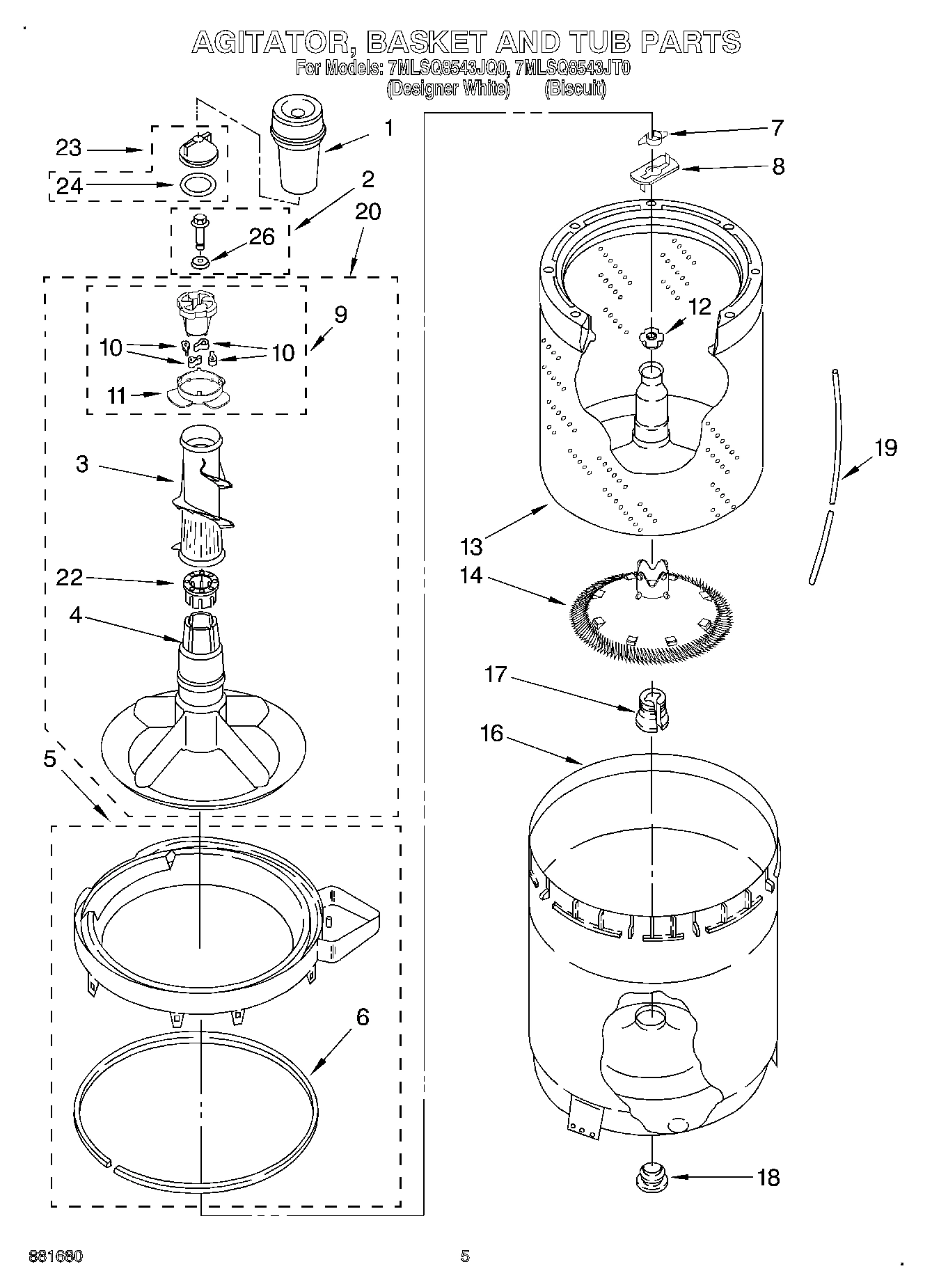 03 - AGITATOR, BASKET AND TUB
