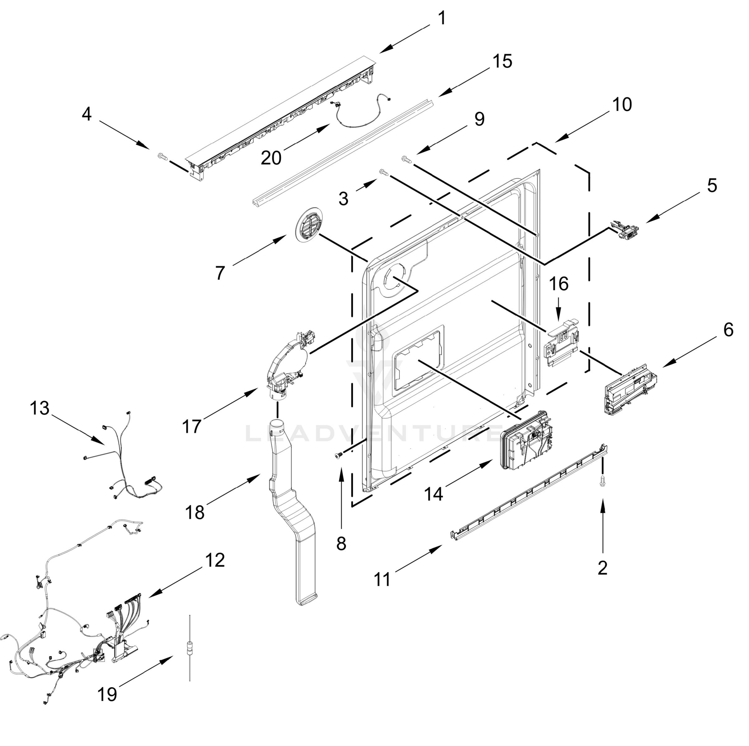 CONTROL PANEL AND INNER DOOR PARTS