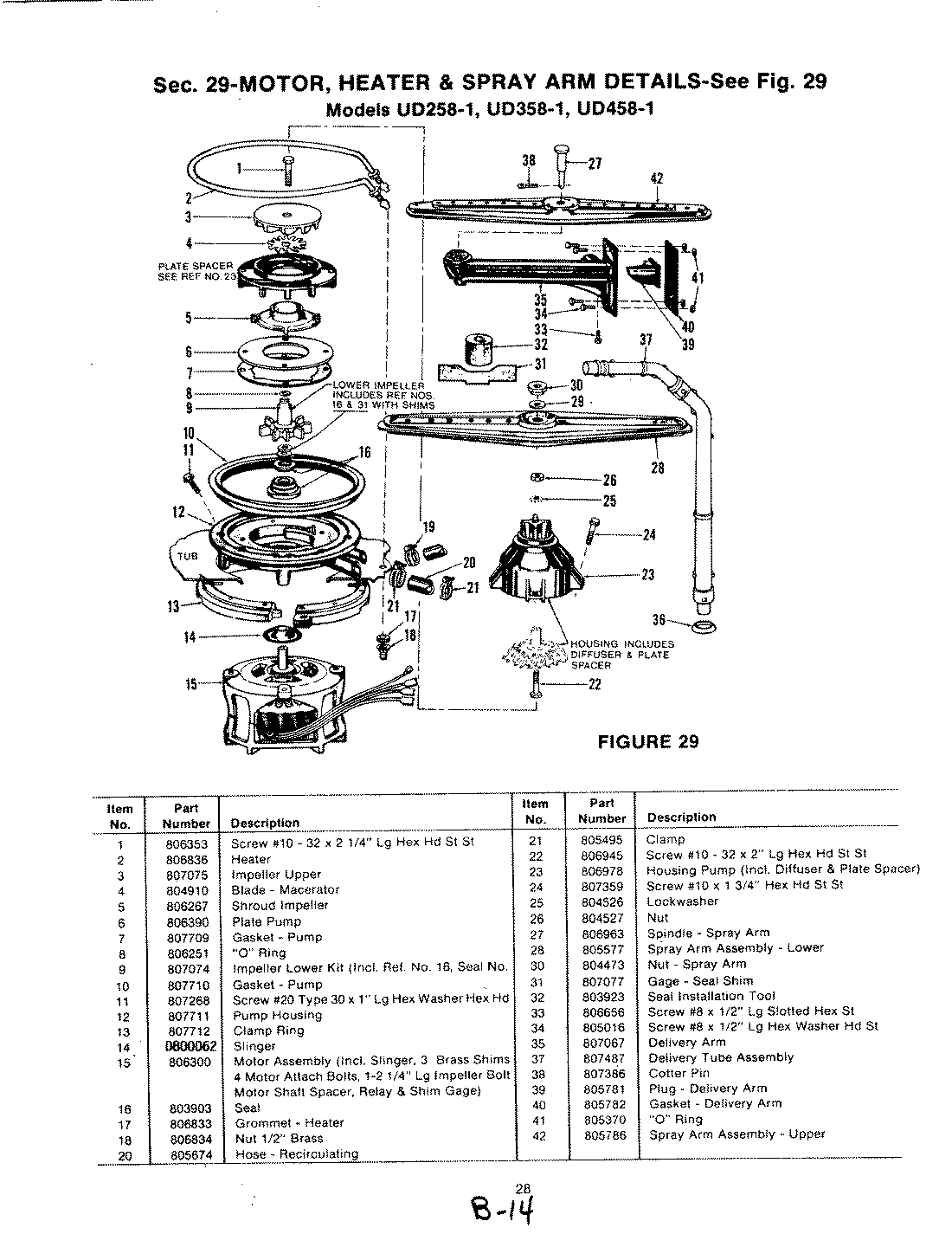 05 - MOTOR, HEATER & SPRAY ARM