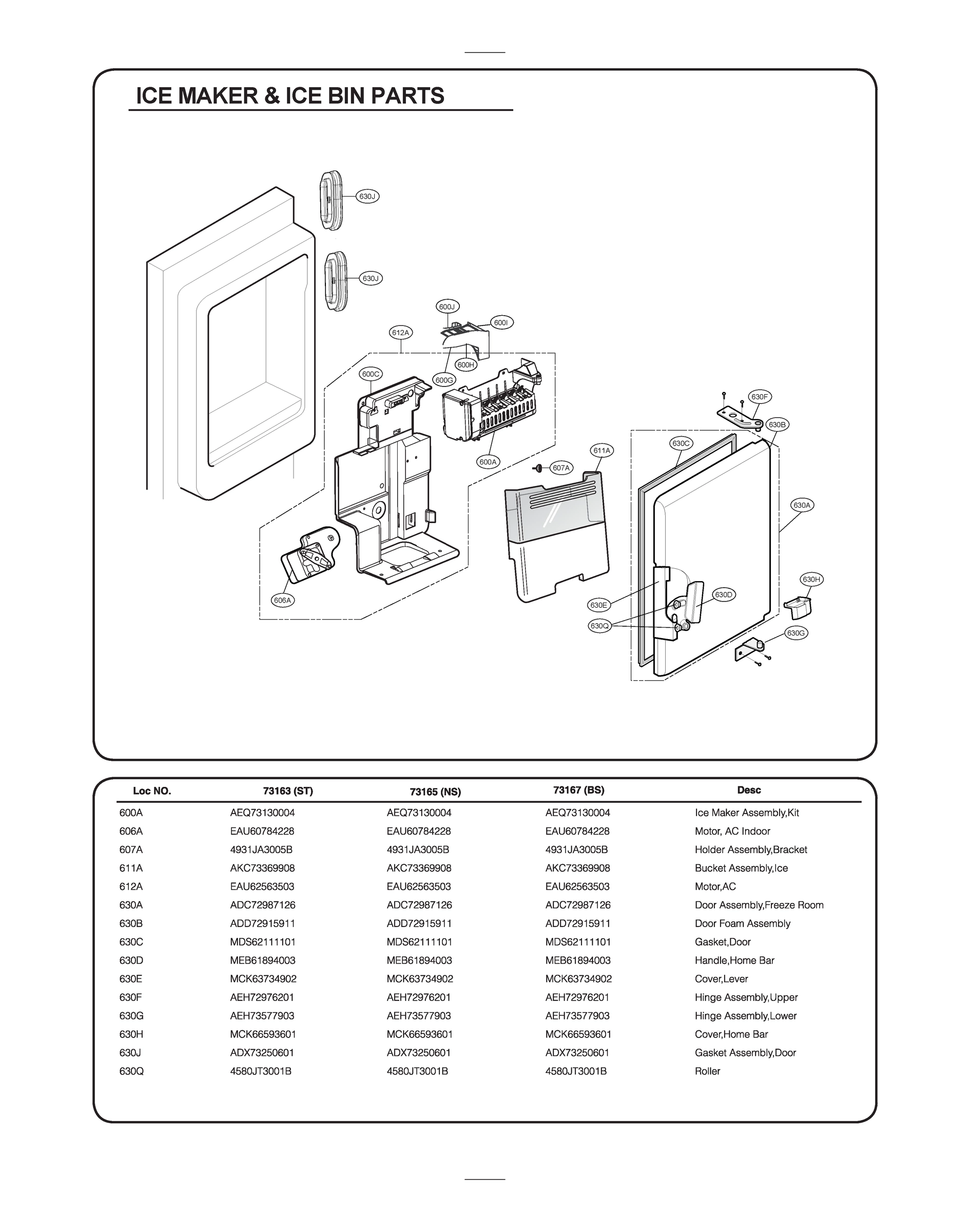 ICEMAKER & ICE BIN PARTS
