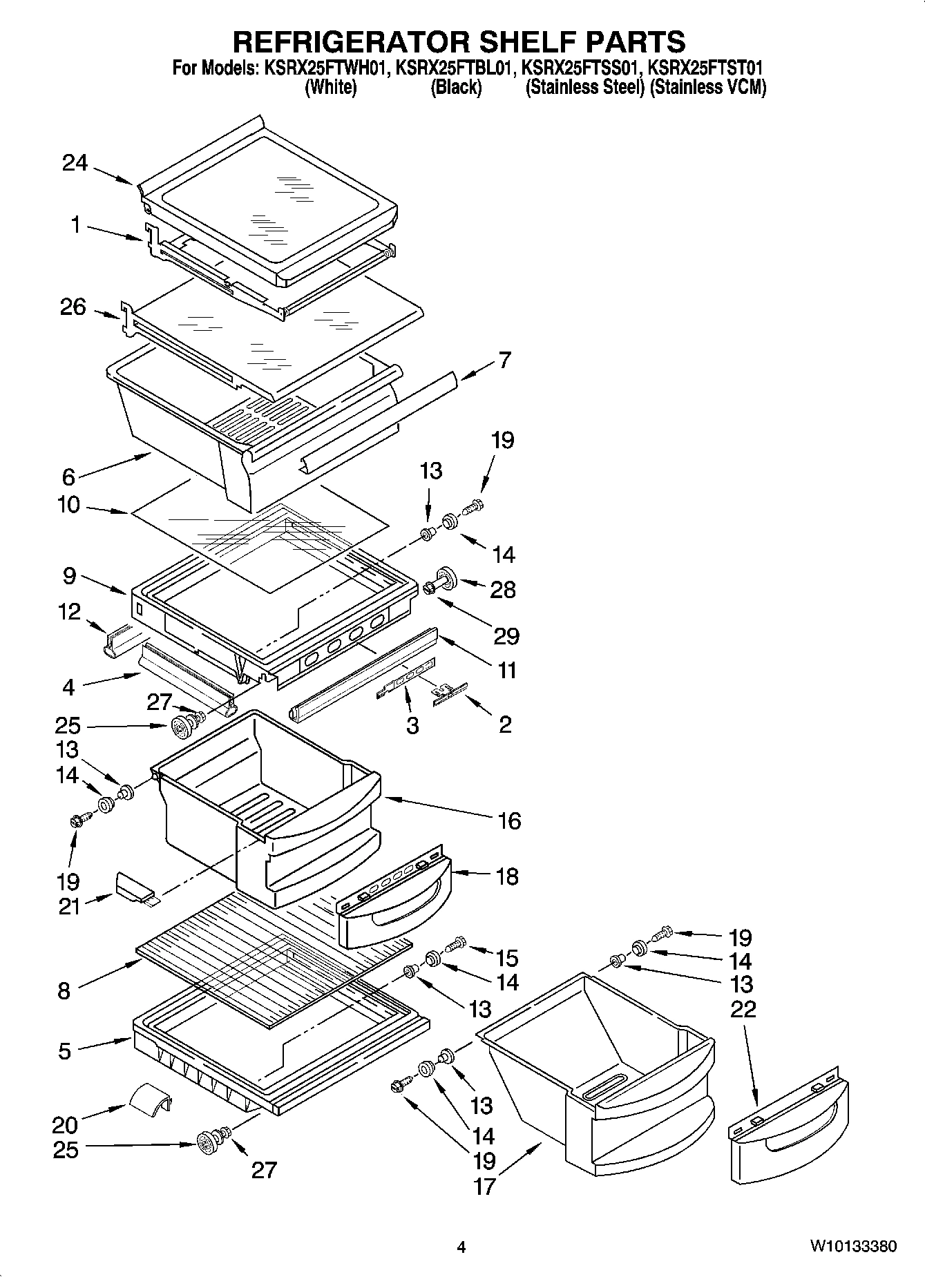 03 - REFRIGERATOR SHELF PARTS