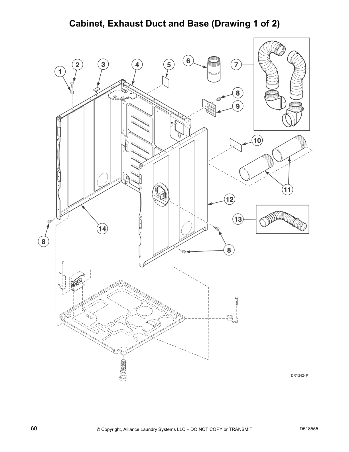Cabinet, Exhaust Duct and Base (Drawing 1 of 2)