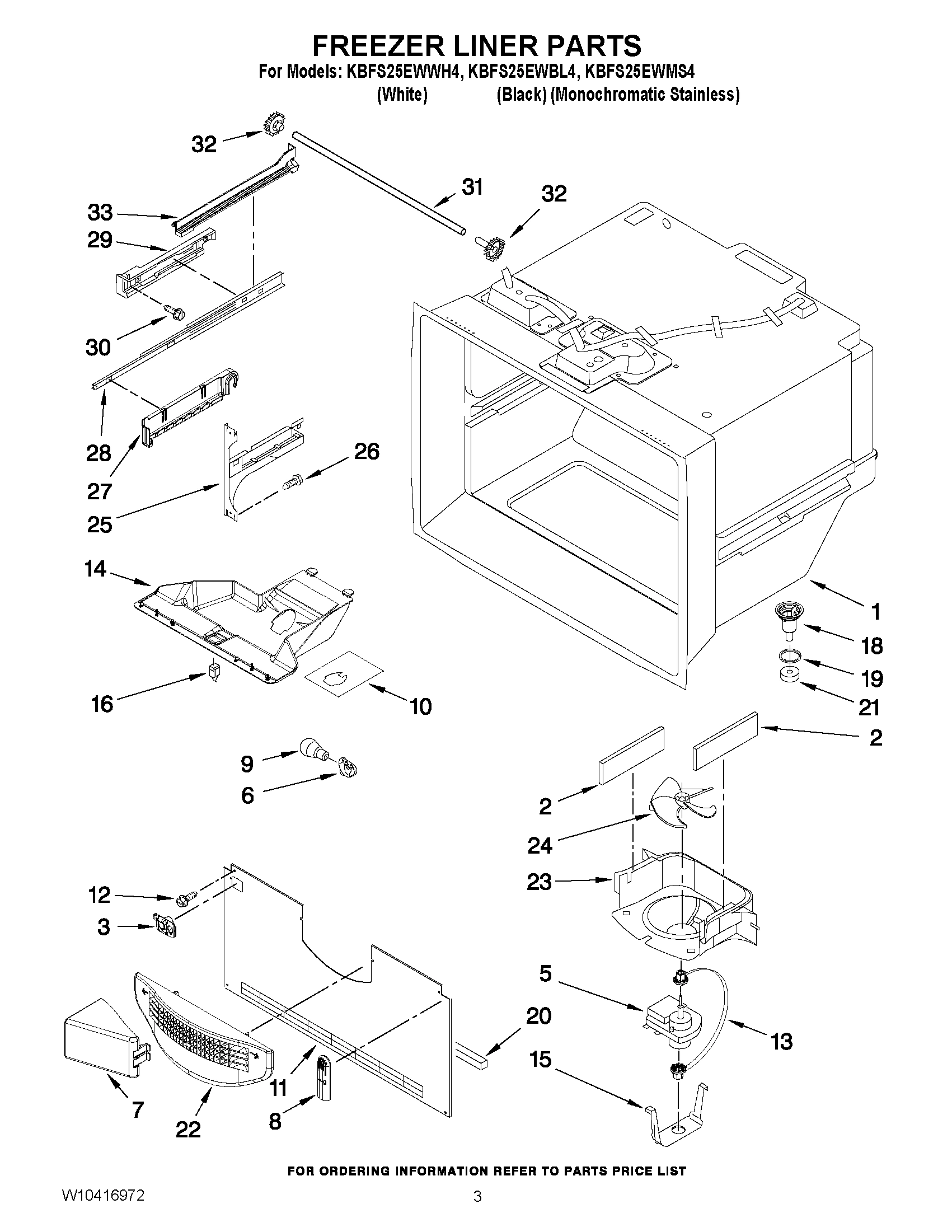 02 - FREEZER LINER PARTS