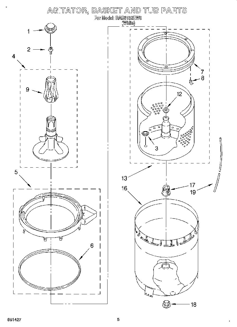 03 - AGITATOR, BASKET AND TUB