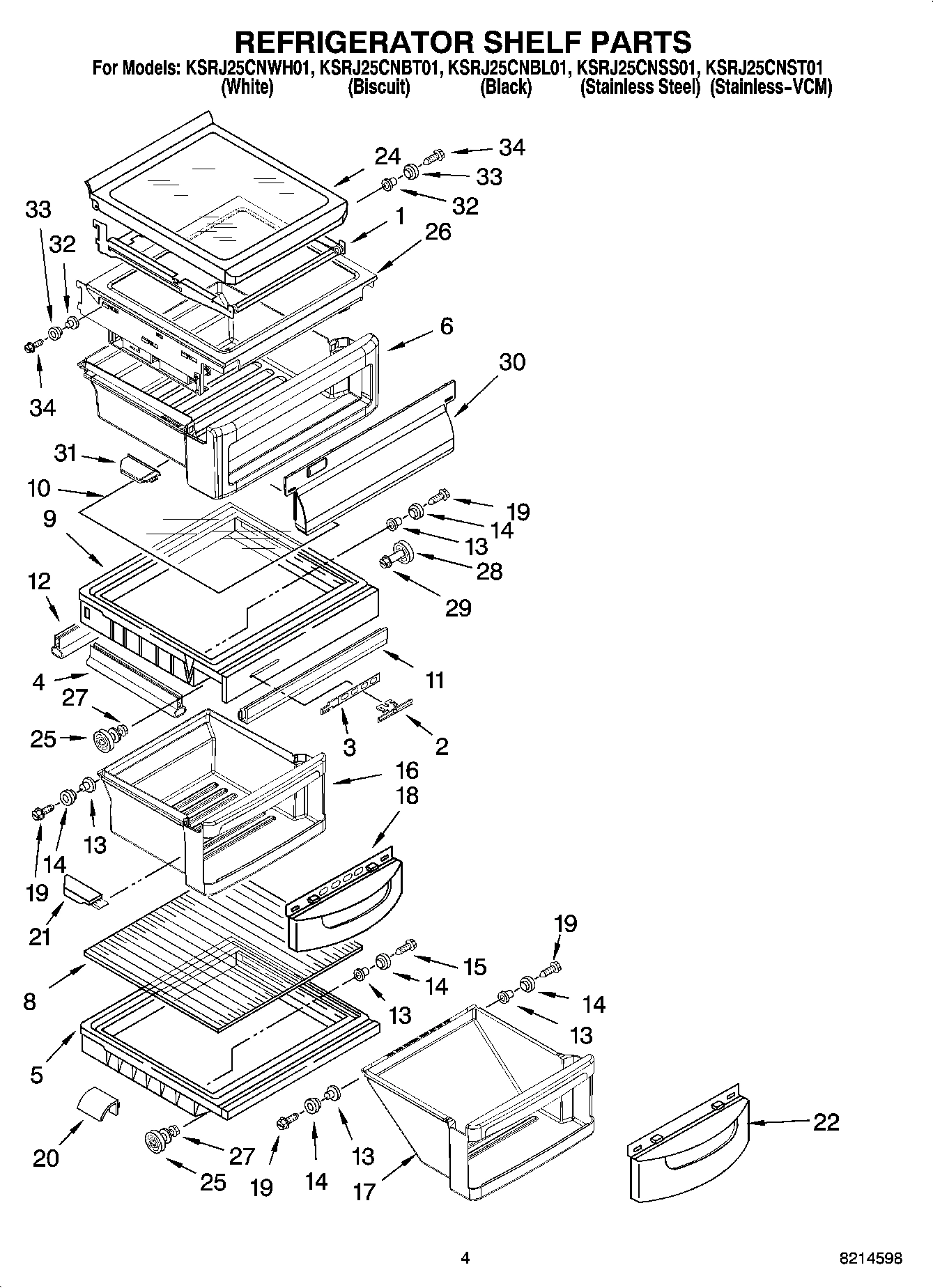 03 - REFRIGERATOR SHELF PARTS