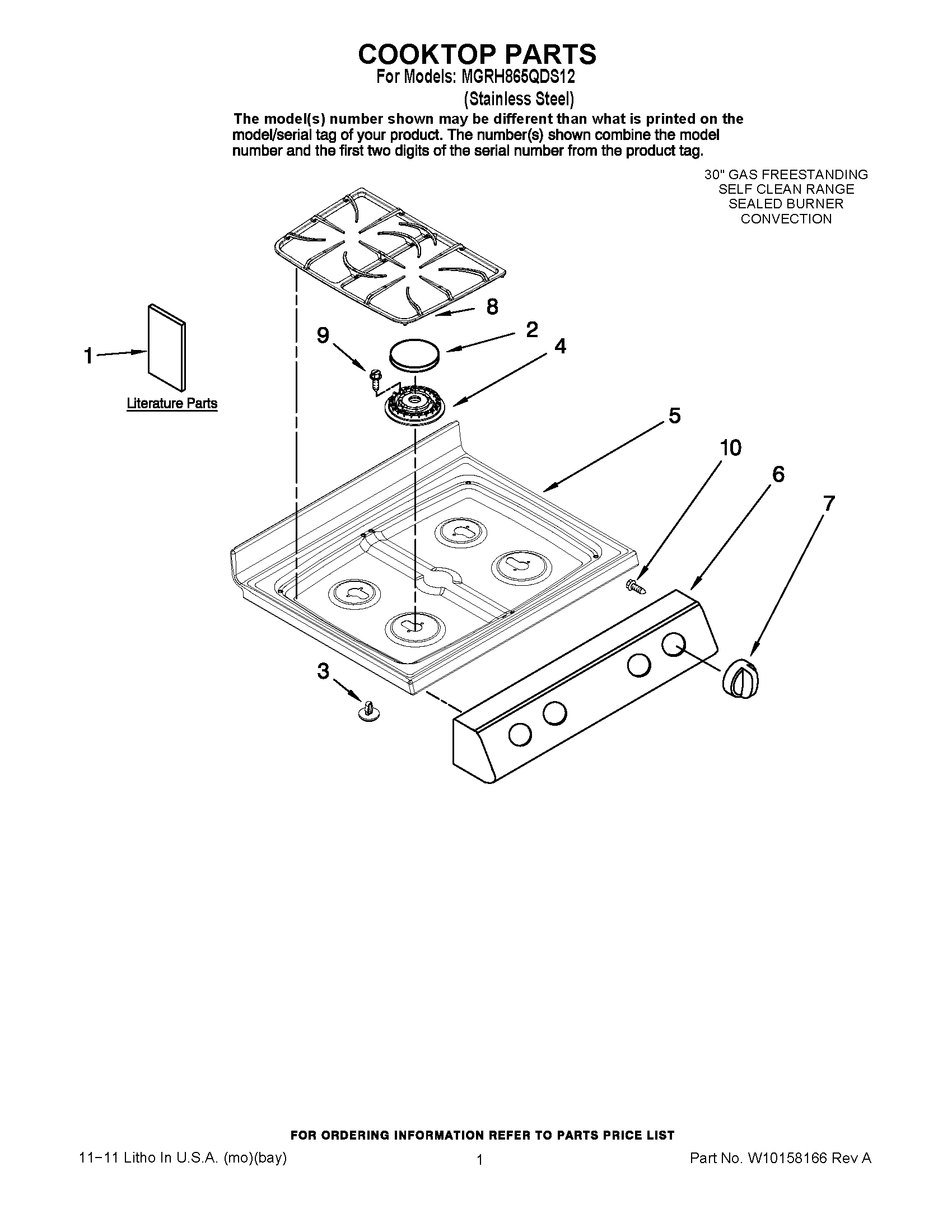 01 - COOKTOP PARTS