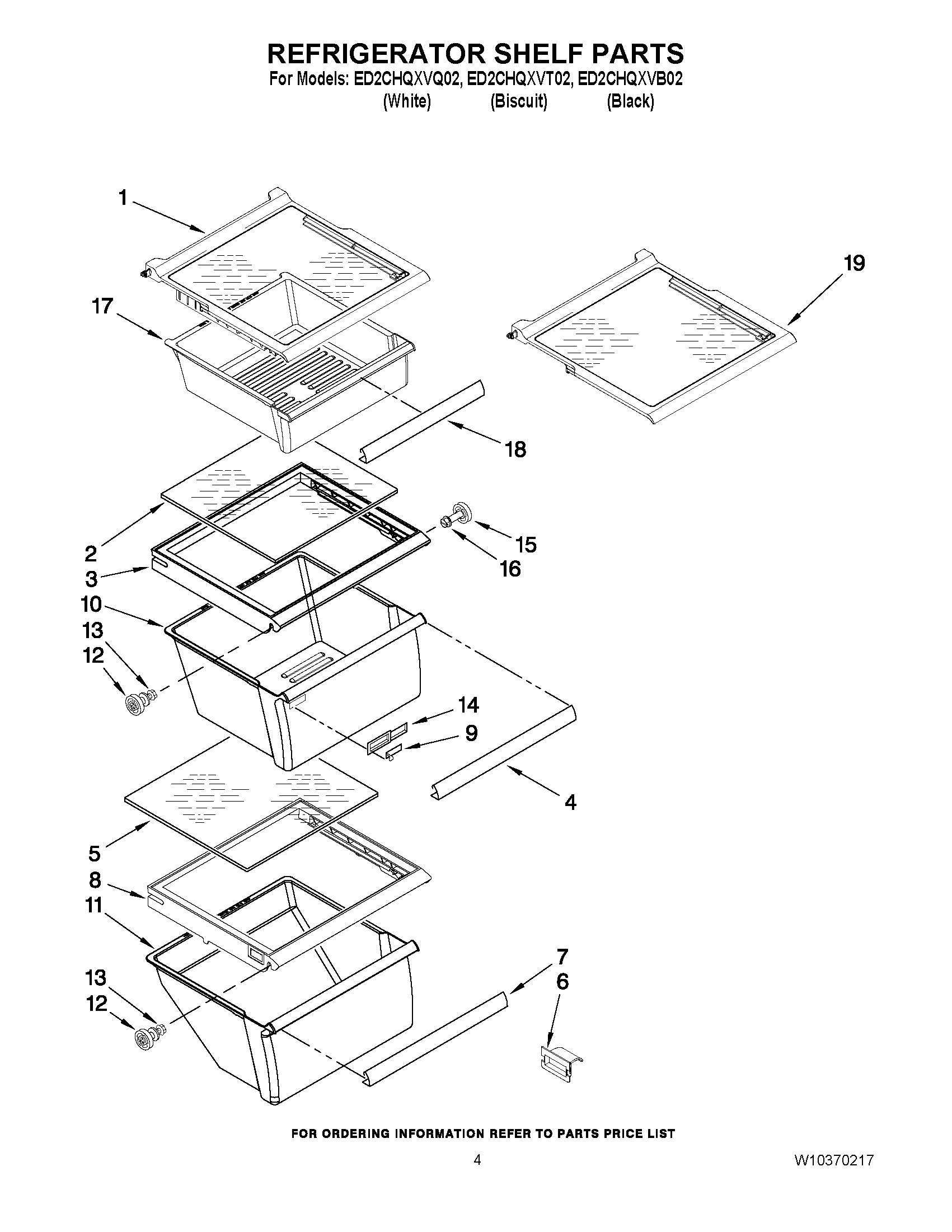 03 - REFRIGERATOR SHELF PARTS