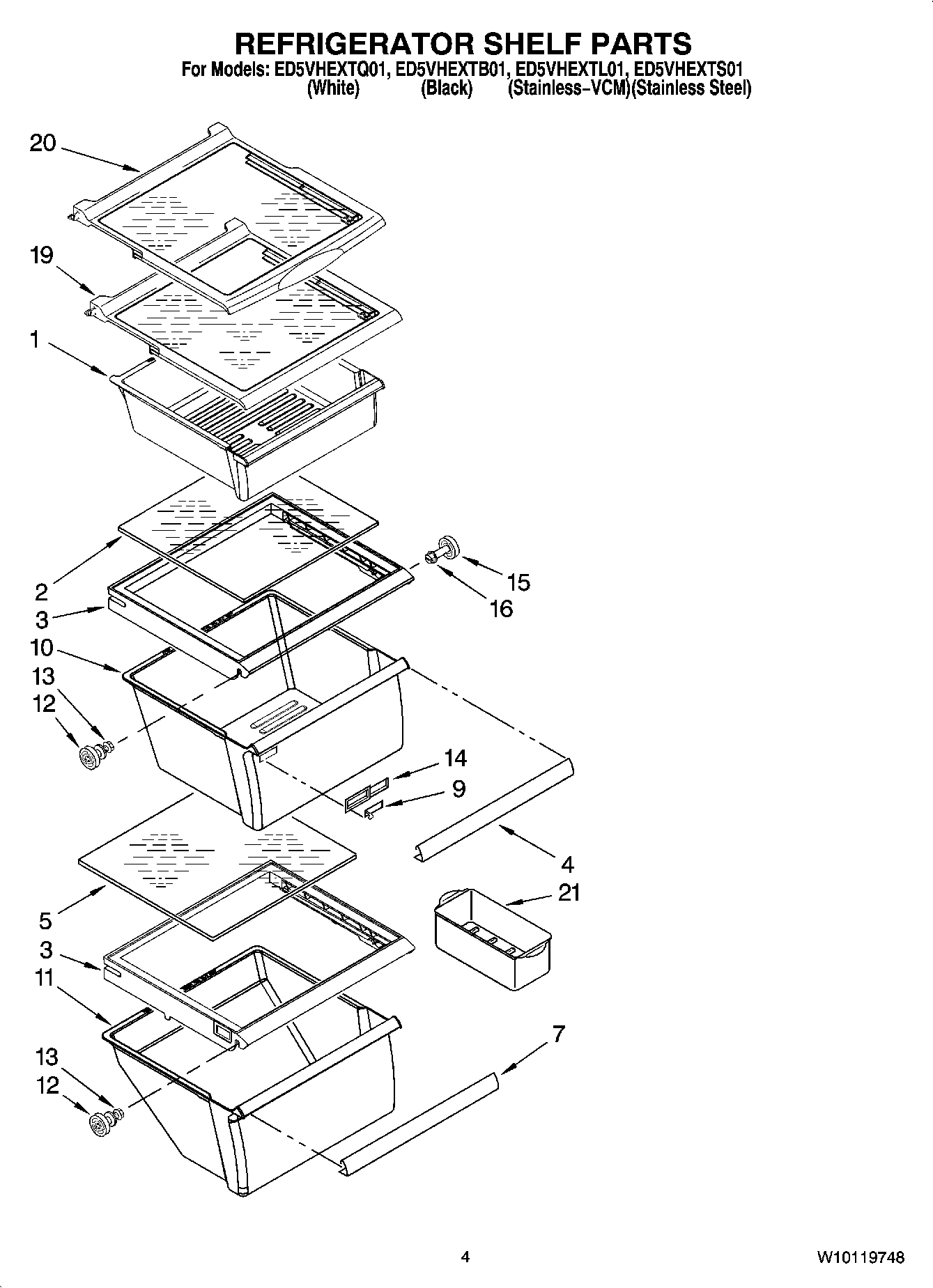 03 - REFRIGERATOR SHELF PARTS
