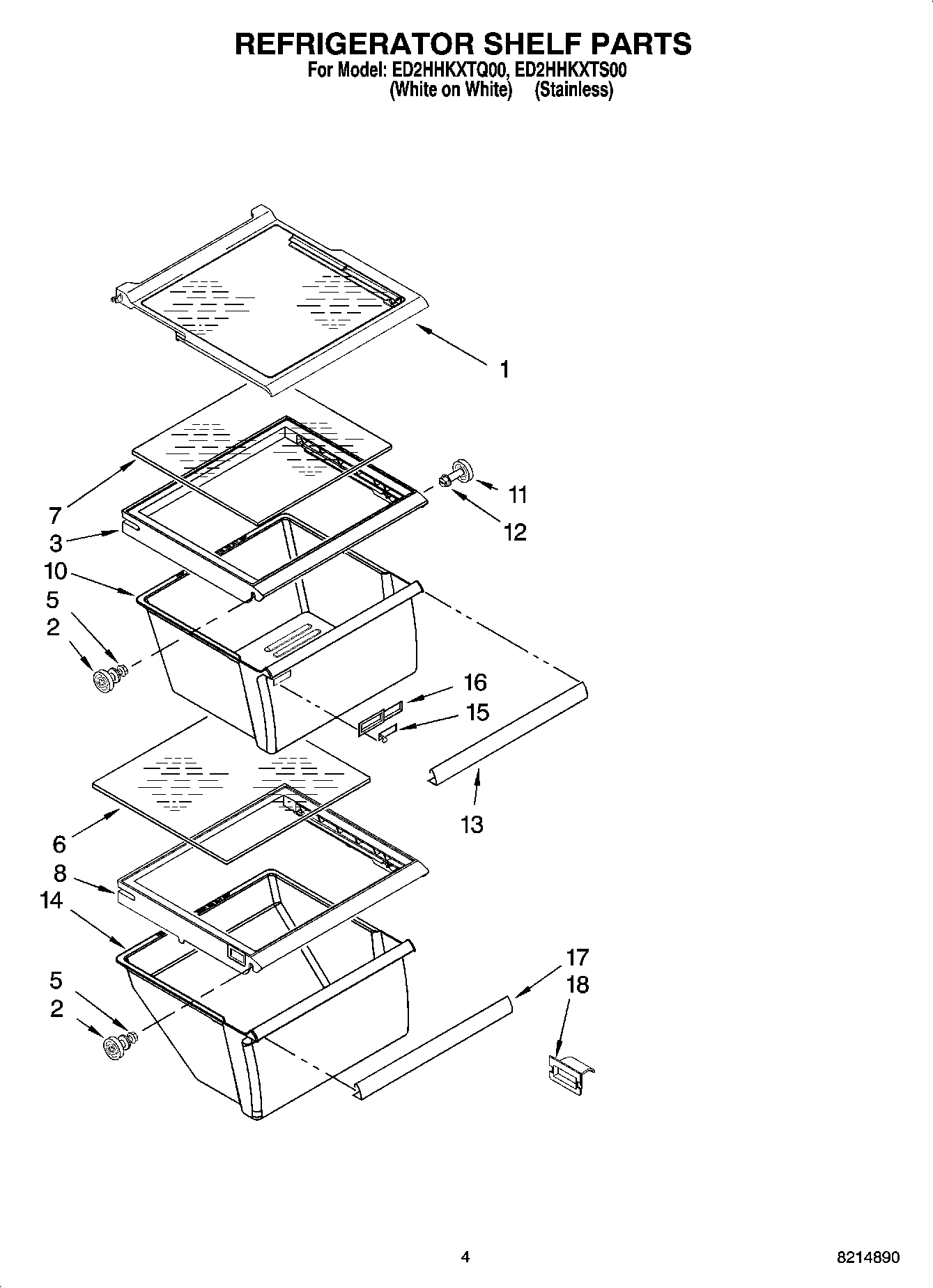 03 - REFRIGERATOR SHELF PARTS