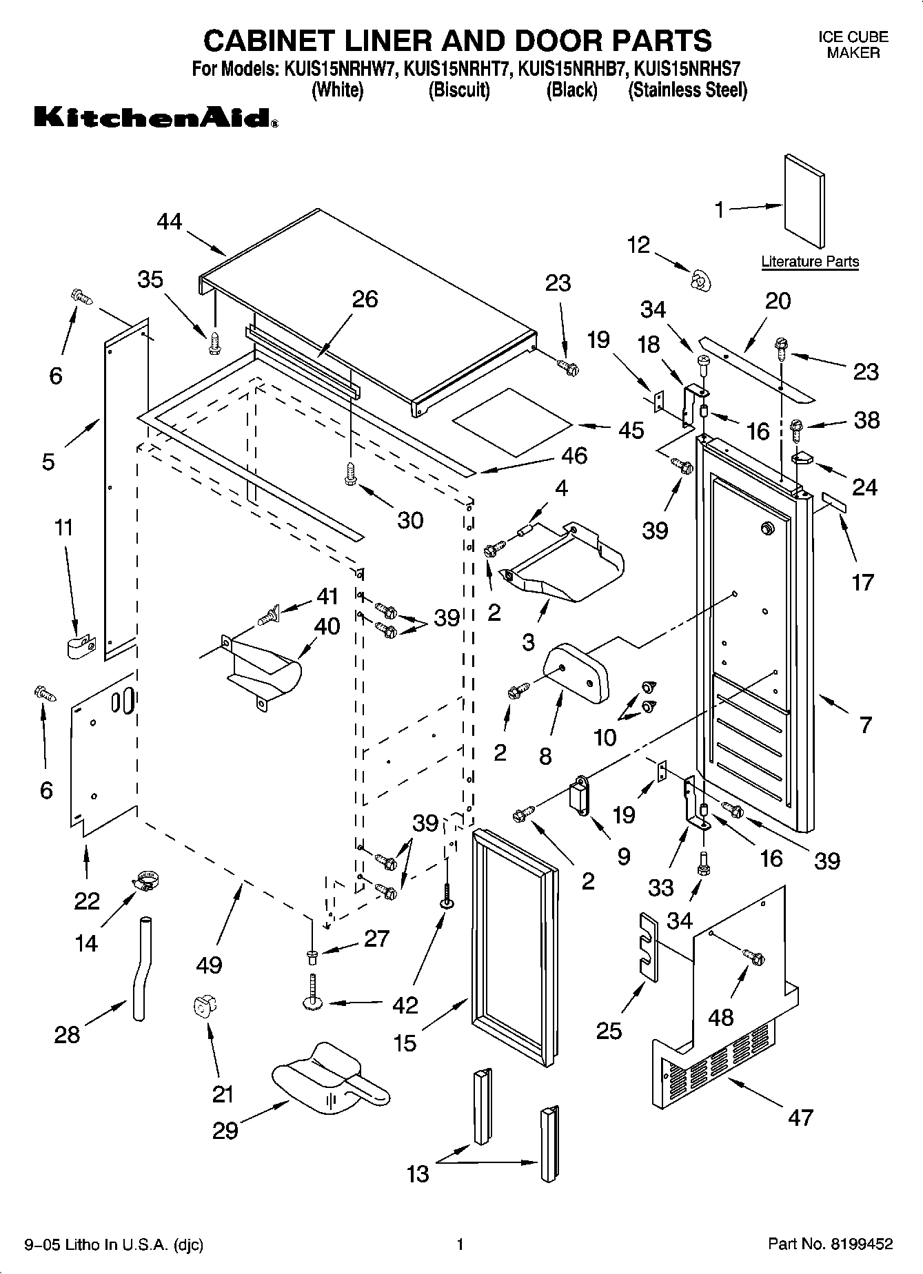 01 - CABINET LINER AND DOOR PARTS