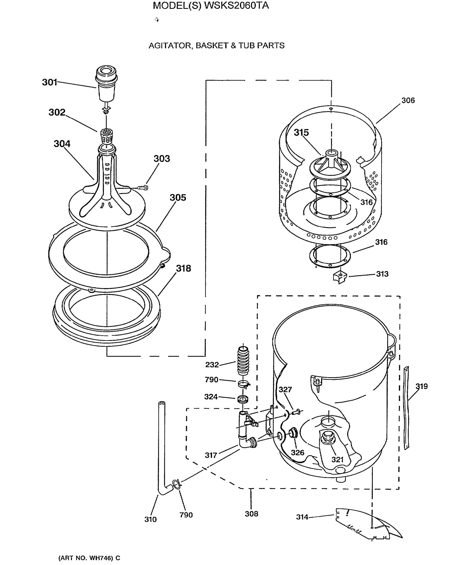 AGITATOR, BASKET & TUB PARTS