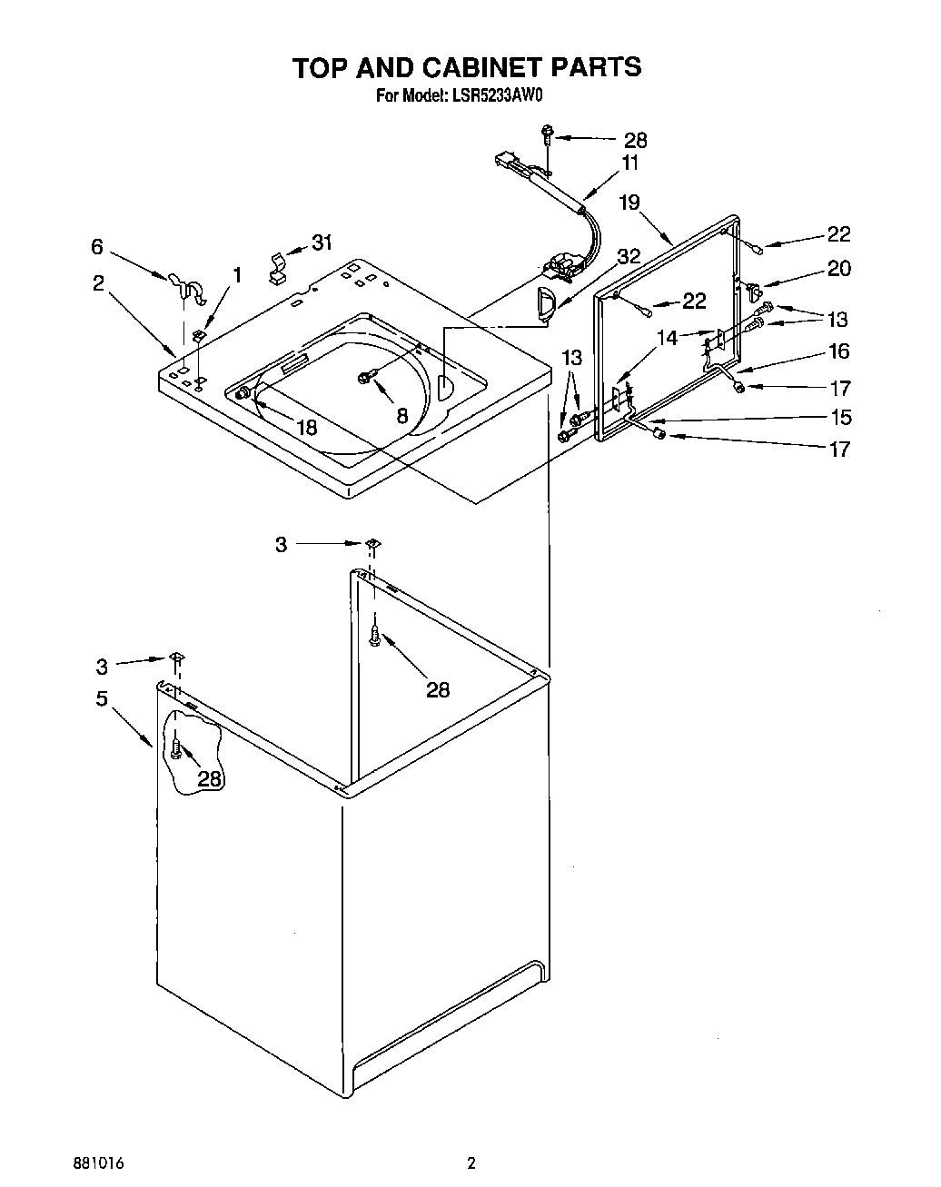 02 - TOP AND CABINET, LIT/OPTIONAL