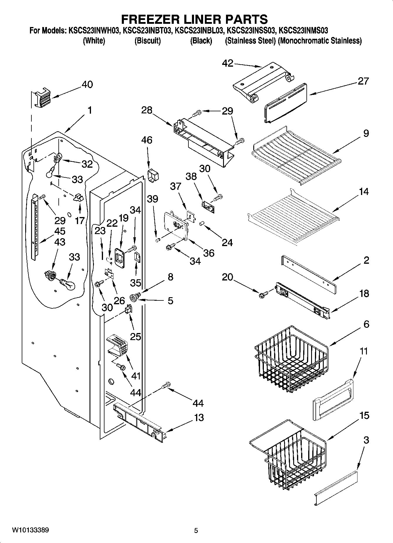 04 - FREEZER LINER PARTS
