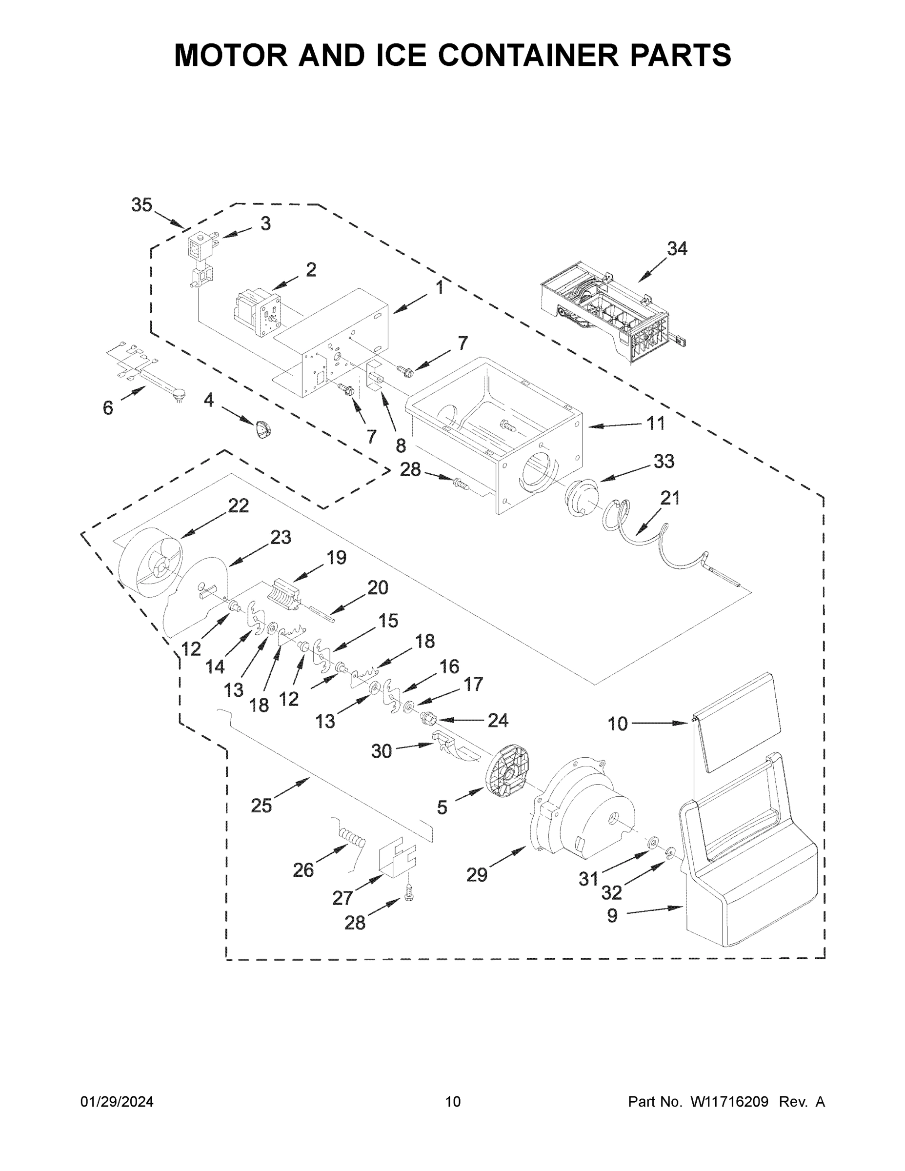 06 - MOTOR AND ICE CONTAINER PARTS