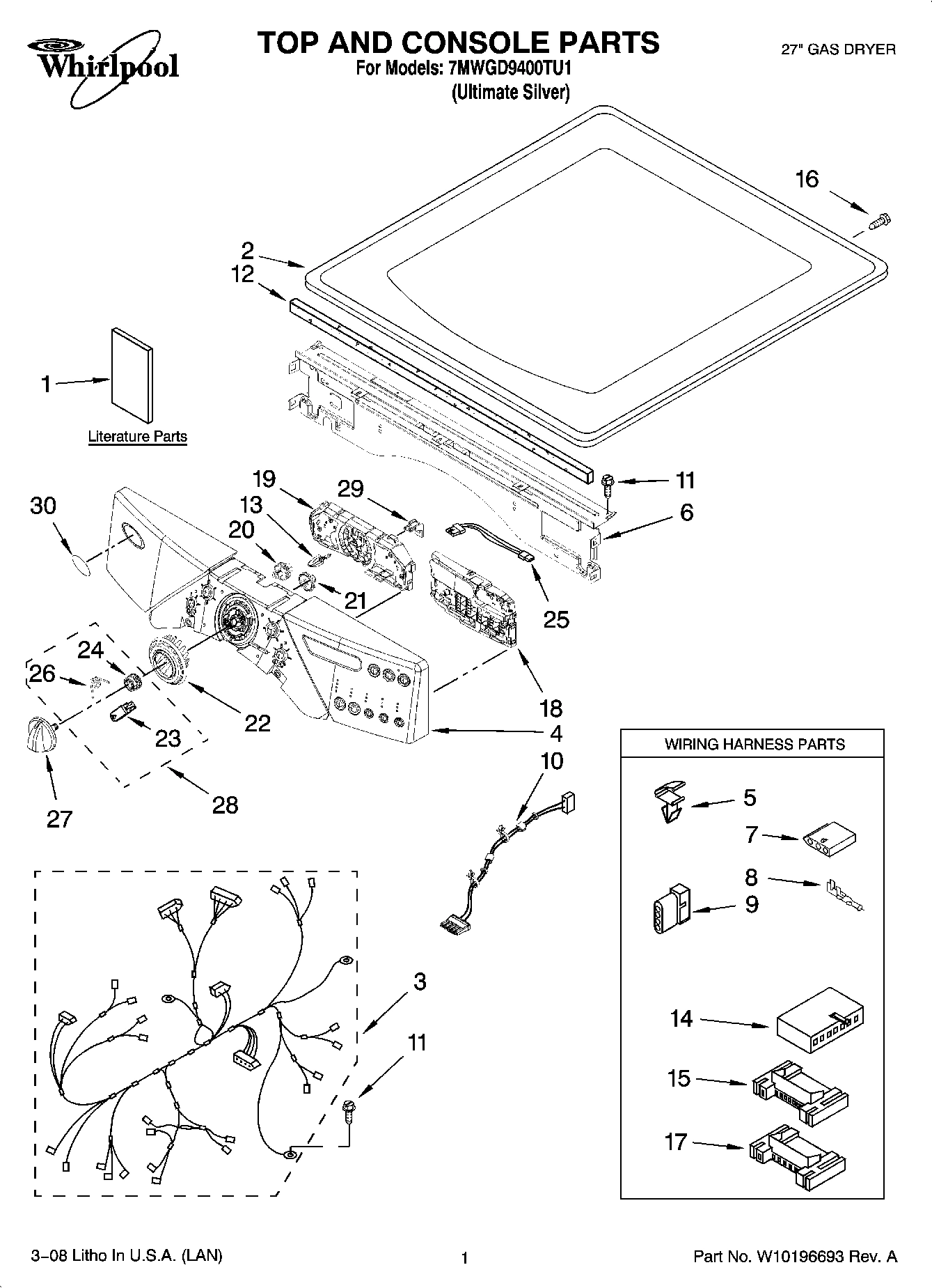 01 - TOP AND CONSOLE PARTS