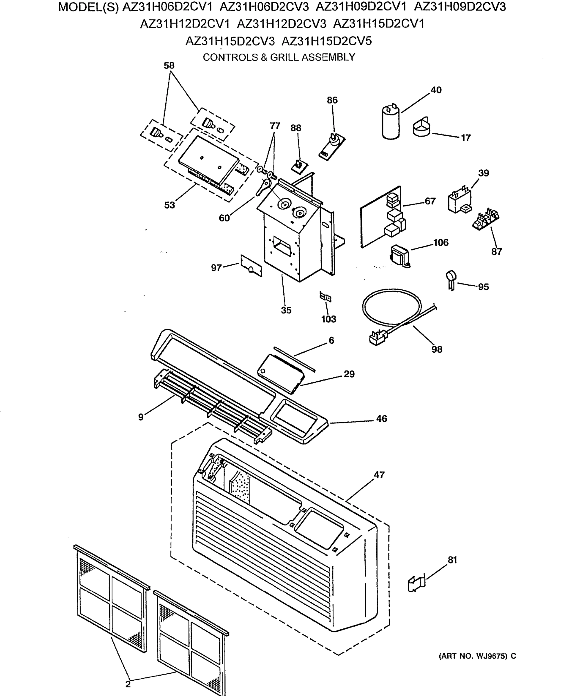 CONTROLS & GRILL ASSEMBLY