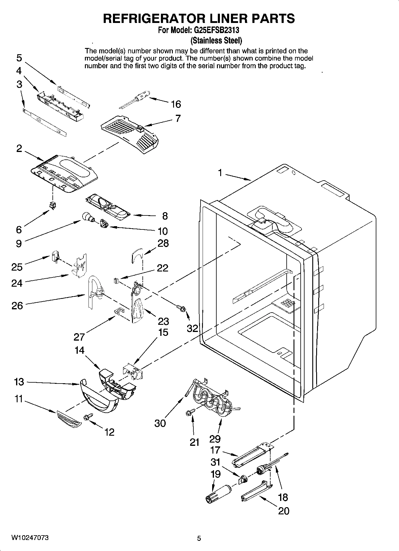 03 - REFRIGERATOR LINER PARTS