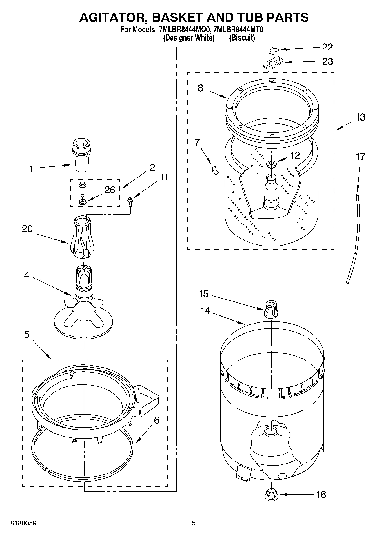 03 - AGITATOR, BASKET AND TUB PARTS