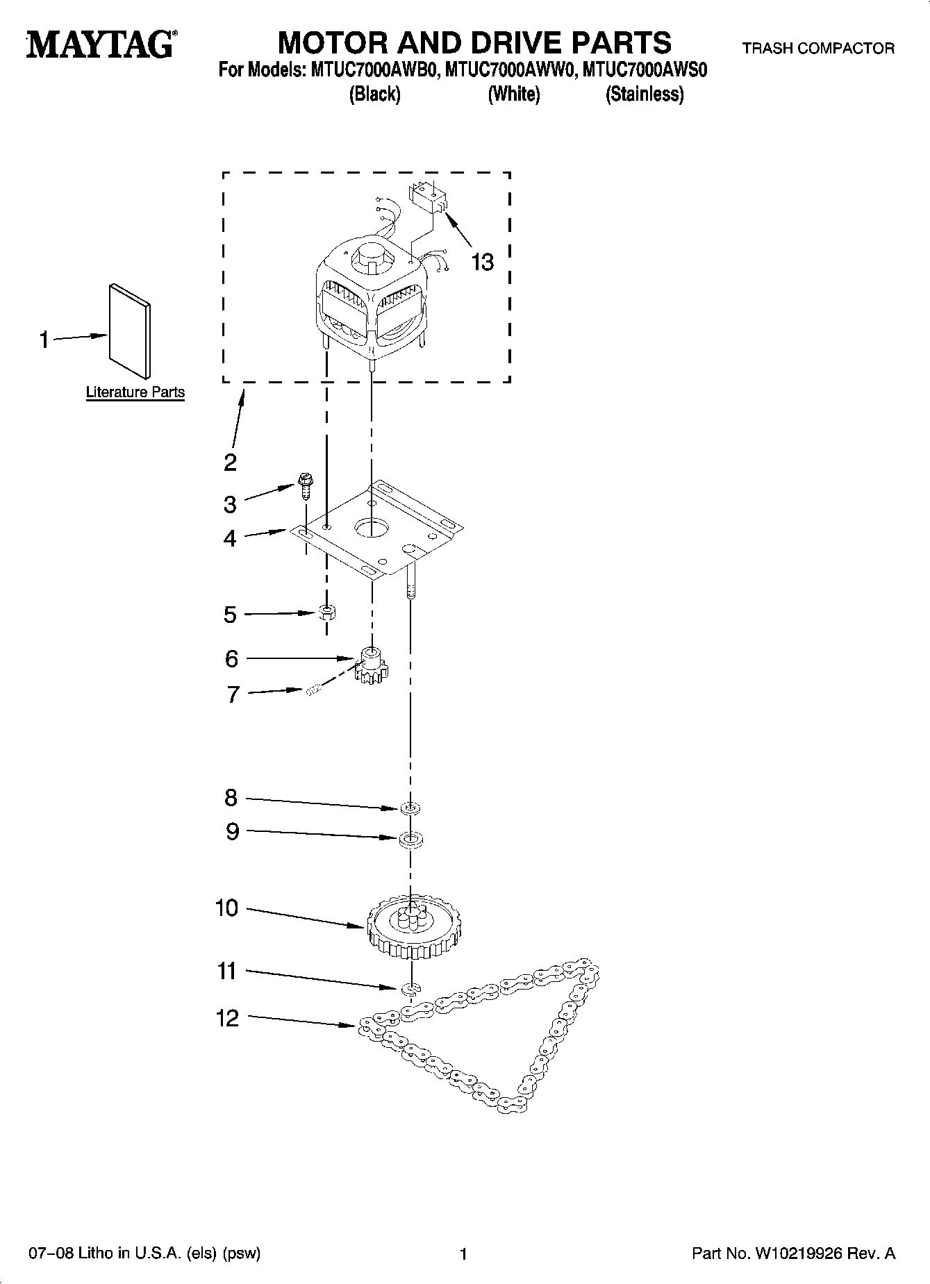 01 - MOTOR AND DRIVE PARTS