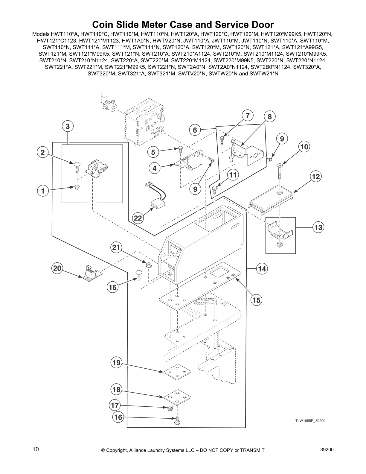 Coin Slide Meter Case and Service Door